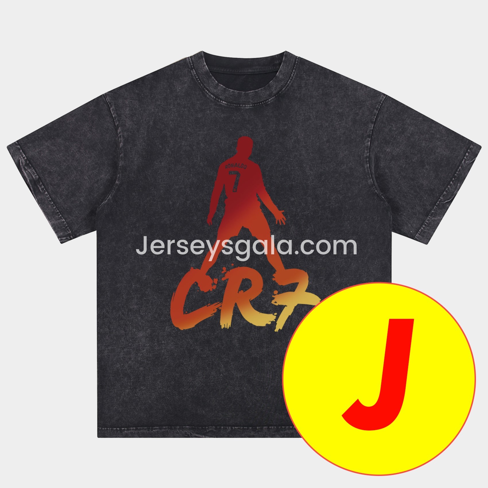 JerseysGala.com | Cristiano Ronaldo Portugal Real Madrid Manchester United Oversized Washed T-Shirt -Customize Name, Number and Patch | Worldwide Shipping