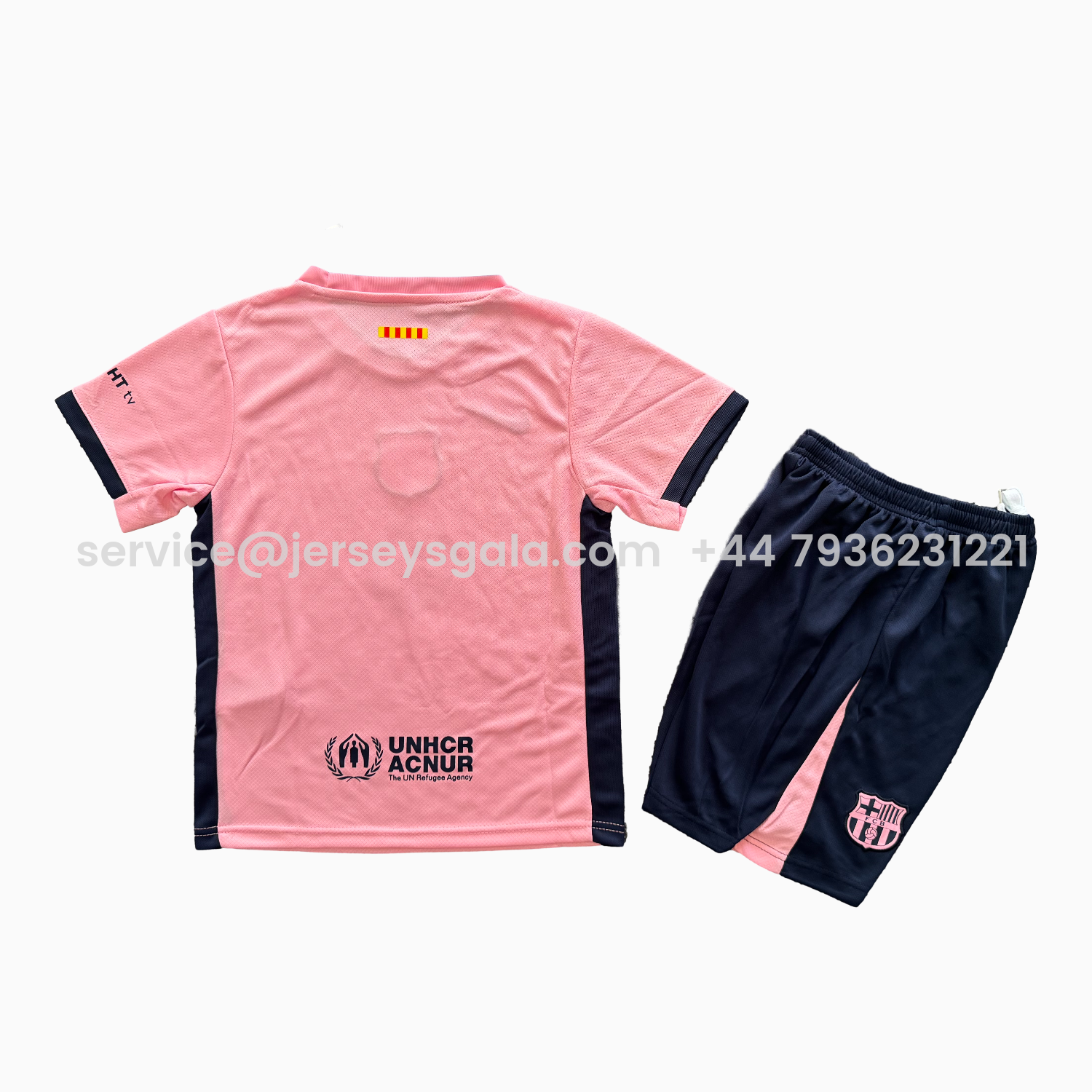 JerseysGala.com | Barcelona 25-26 Pure Pink Special Kids Kit -Customize Name, Number and Patch | Worldwide Shipping