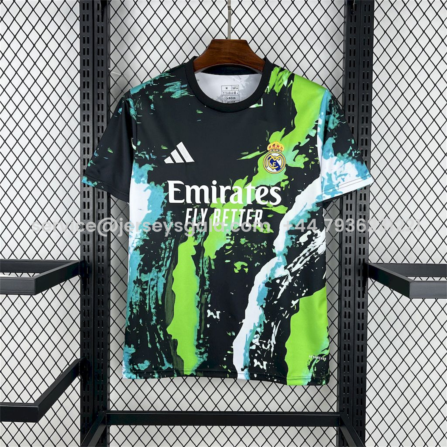JerseysGala.com | Real Madrid 25-26 Black Green Colorful Training Jersey - Fans Version -Customize Name, Number and Patch | Worldwide Shipping
