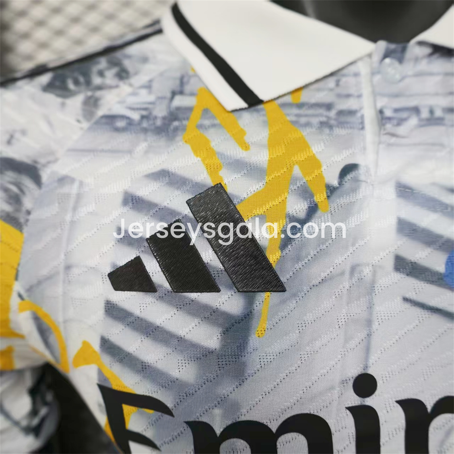 JerseysGala.com | Real Madrid 25-26 Capture Of Camp Nou POLO White Special Jersey - Player Version -Customize Name, Number and Patch | Worldwide Shipping