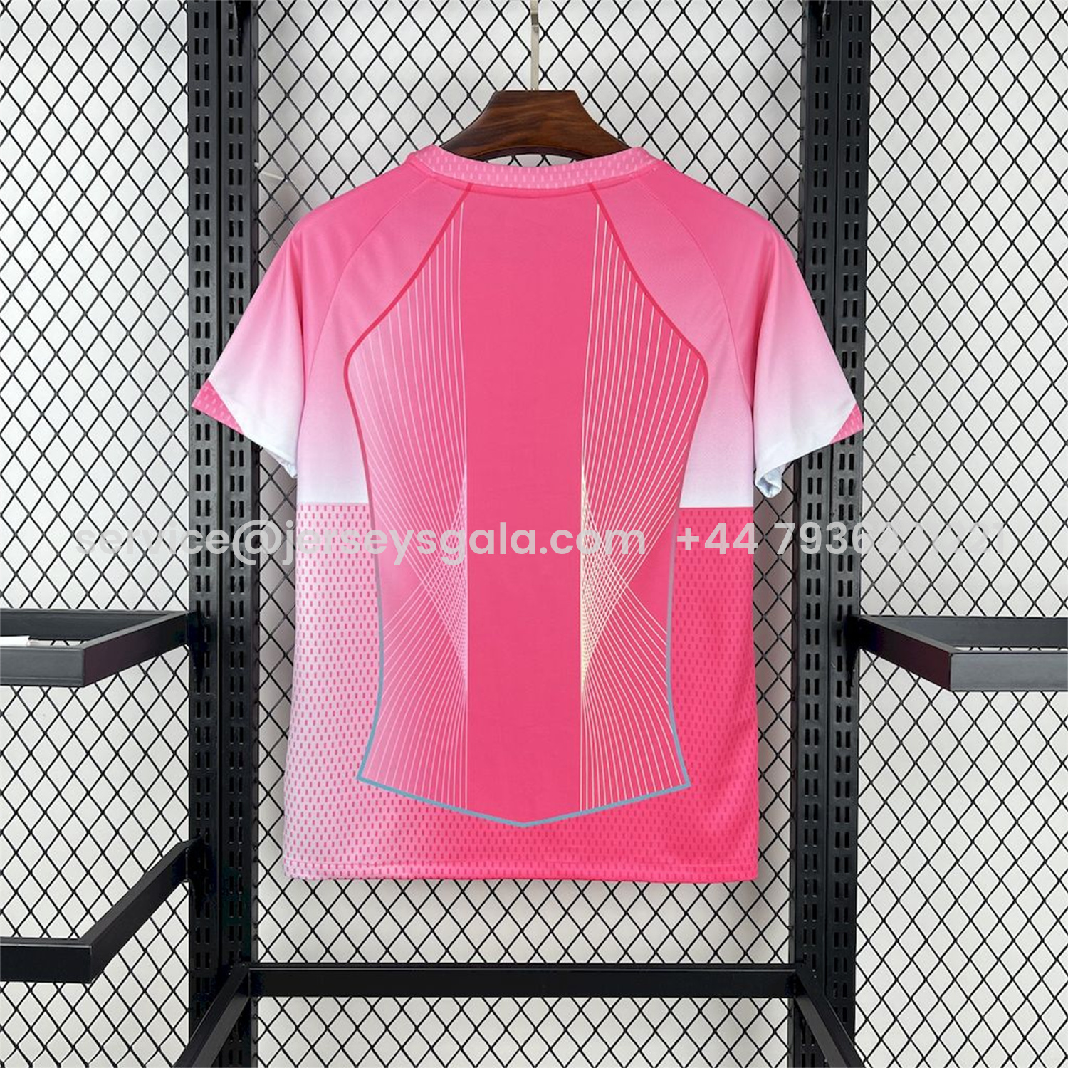 JerseysGala.com | Barcelona 25-26 T90 White Lines Pink Gradient Special Jersey - Fans Version -Customize Name, Number and Patch | Worldwide Shipping