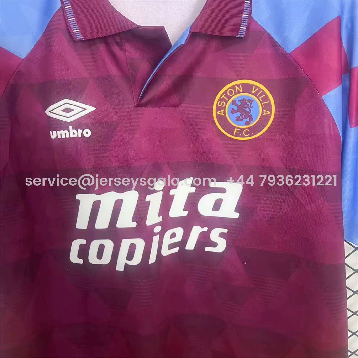 JerseysGala.com | Retro Aston Villa 1990-92 Home Jersey -Customize Name, Number and Patch | Worldwide Shipping
