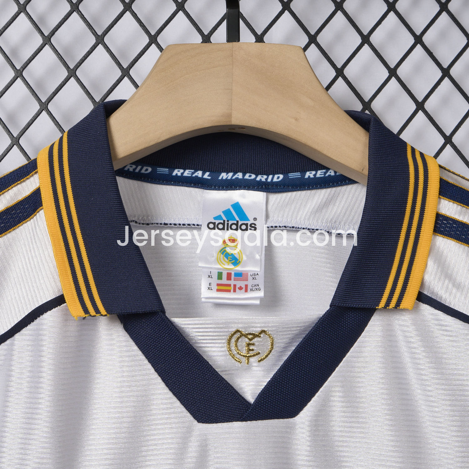 JerseysGala.com | Retro Real Madrid 1998-00 Home Stadium Jersey -Customize Name, Number and Patch | Worldwide Shipping