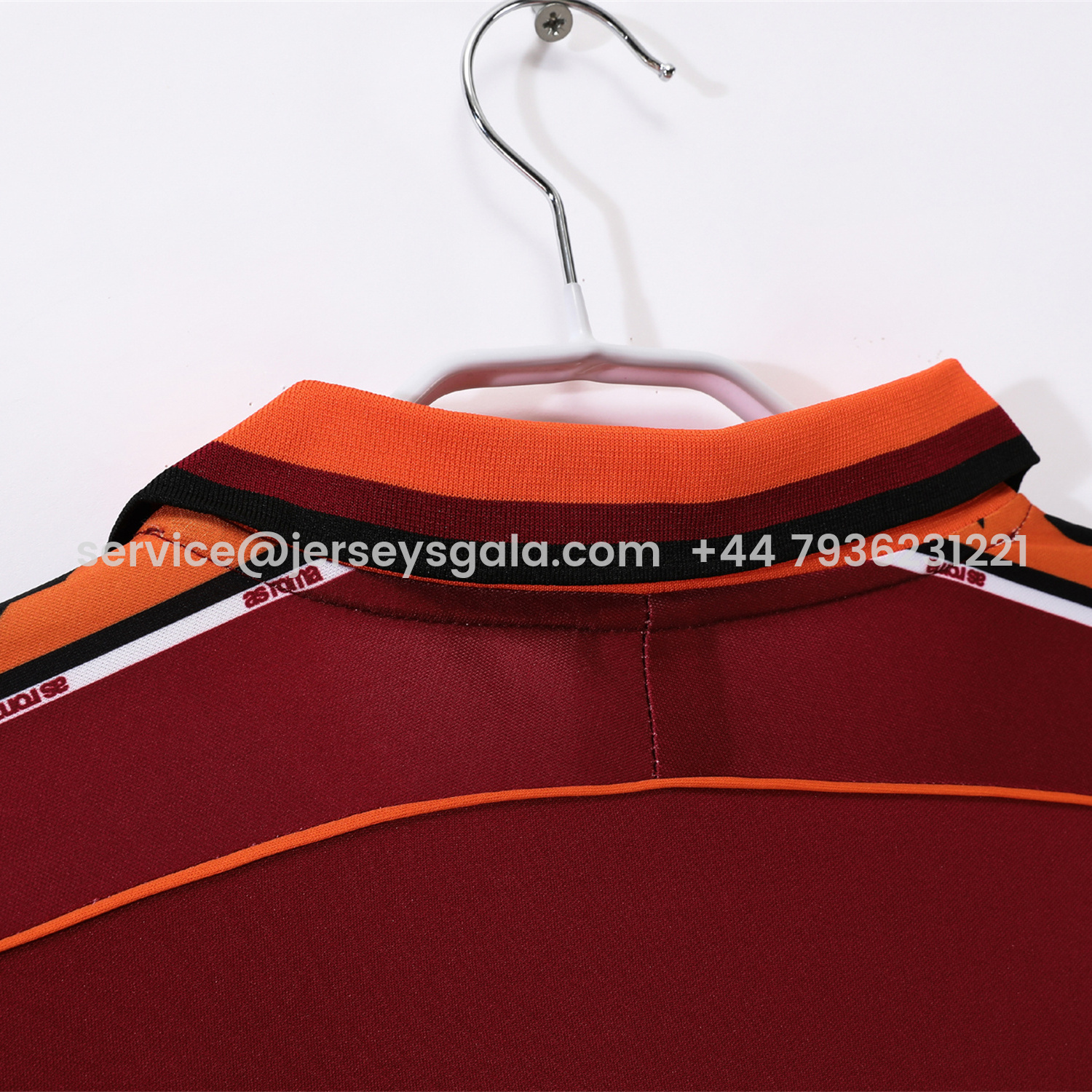 JerseysGala.com | Retro Roma 1998-99 Home Long Sleeves Jersey -Customize Name, Number and Patch | Worldwide Shipping