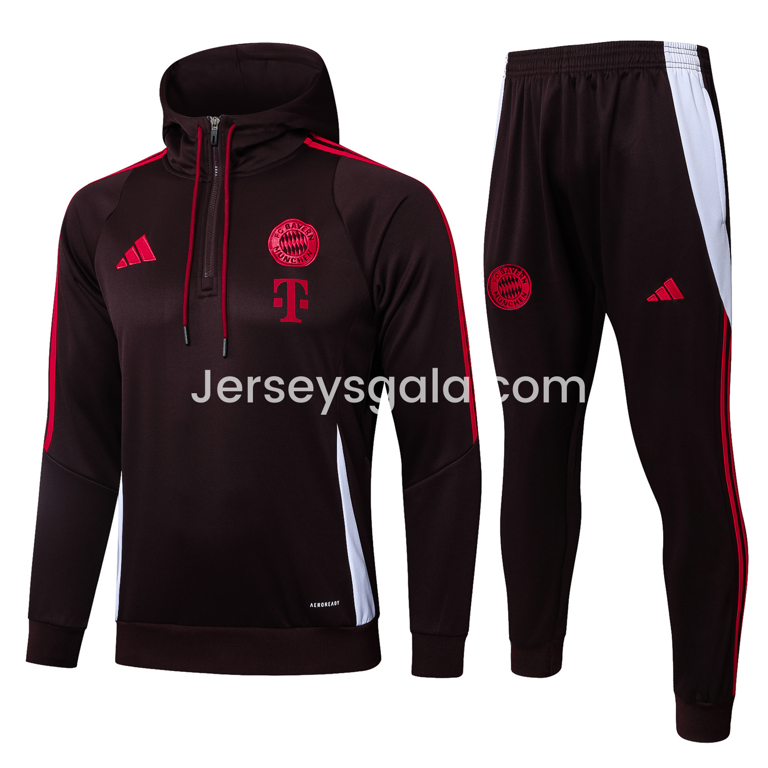 JerseysGala.com | Bayern Munich 24-25 Long Sleeve Training Set - Dark Red -Customize Name, Number and Patch | Worldwide Shipping