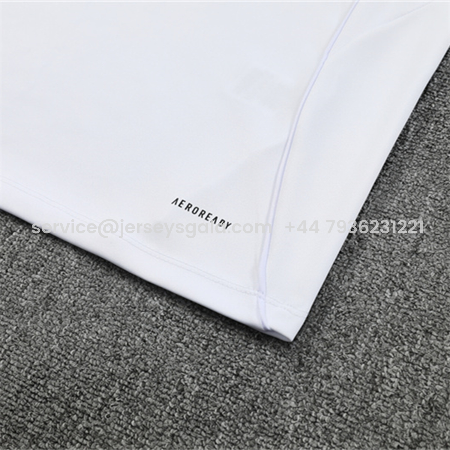 JerseysGala.com | Real Madrid 25-26 Long Sleeve Training Set - White Top & Blue Pants -Customize Name, Number and Patch | Worldwide Shipping
