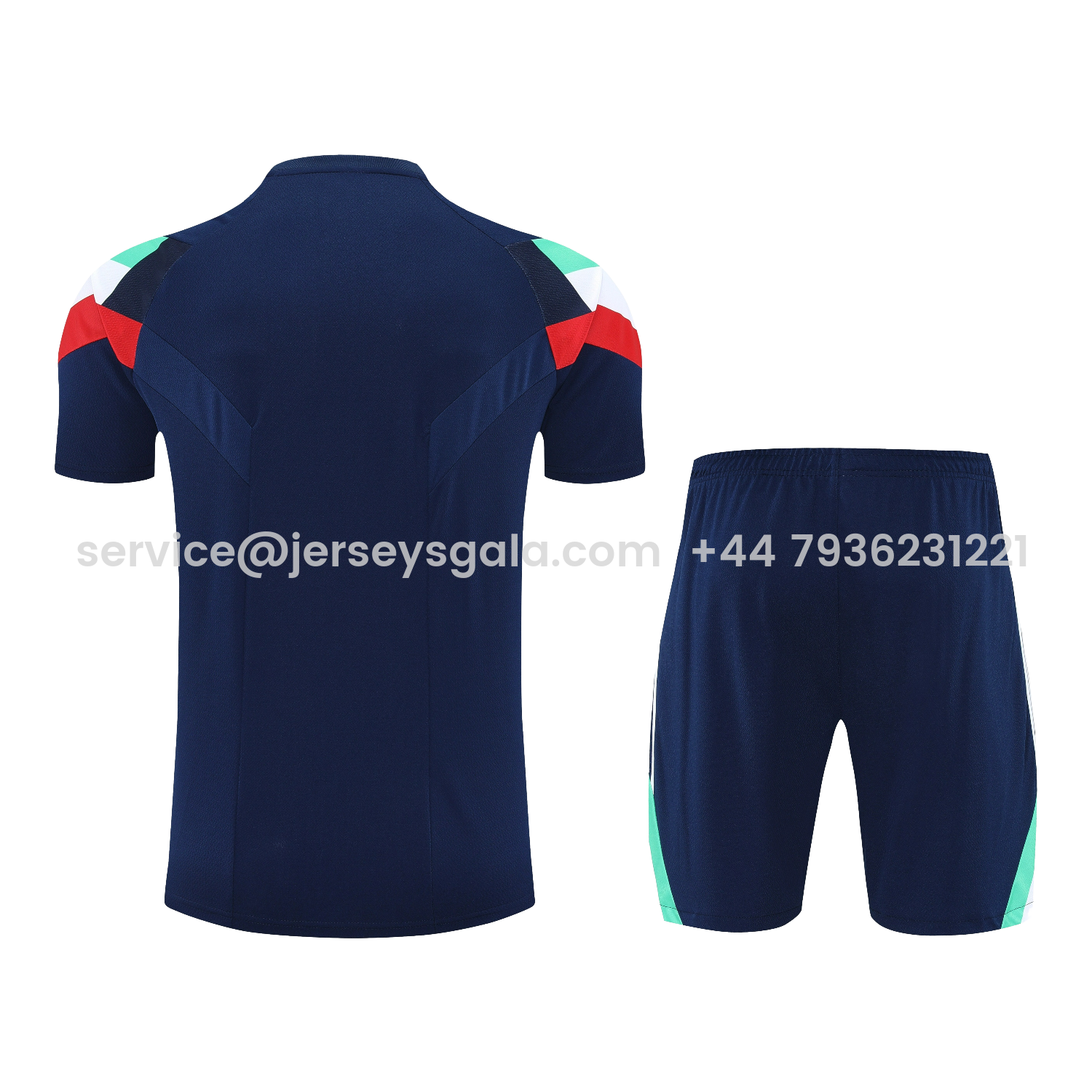 JerseysGala.com | Italy 25-26 Short-Sleeve Training Set - BlueTop & Blue Shorts -Customize Name, Number and Patch | Worldwide Shipping