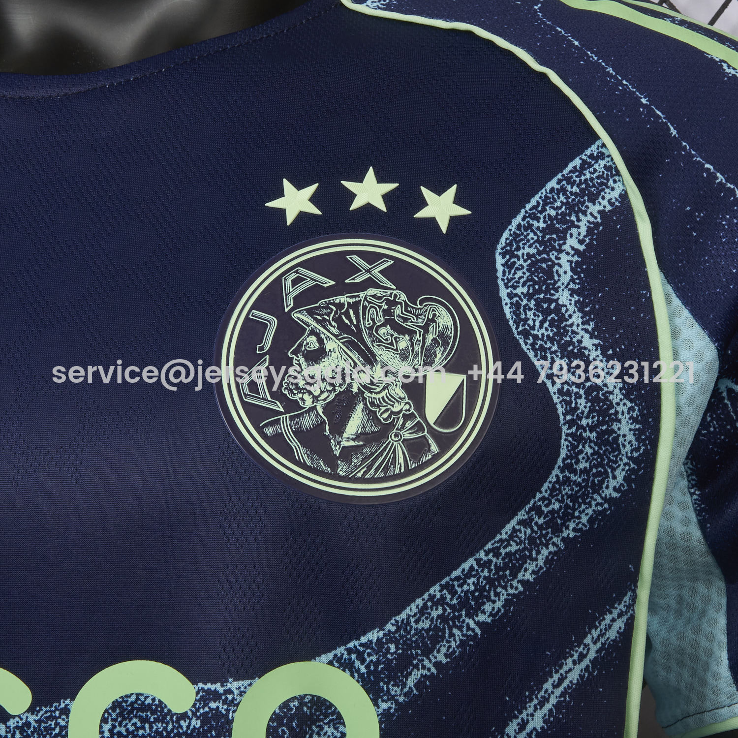 JerseysGala.com | Ajax 25-26 Away Deep Blue Jersey - Player Version -Customize Name, Number and Patch | Worldwide Shipping