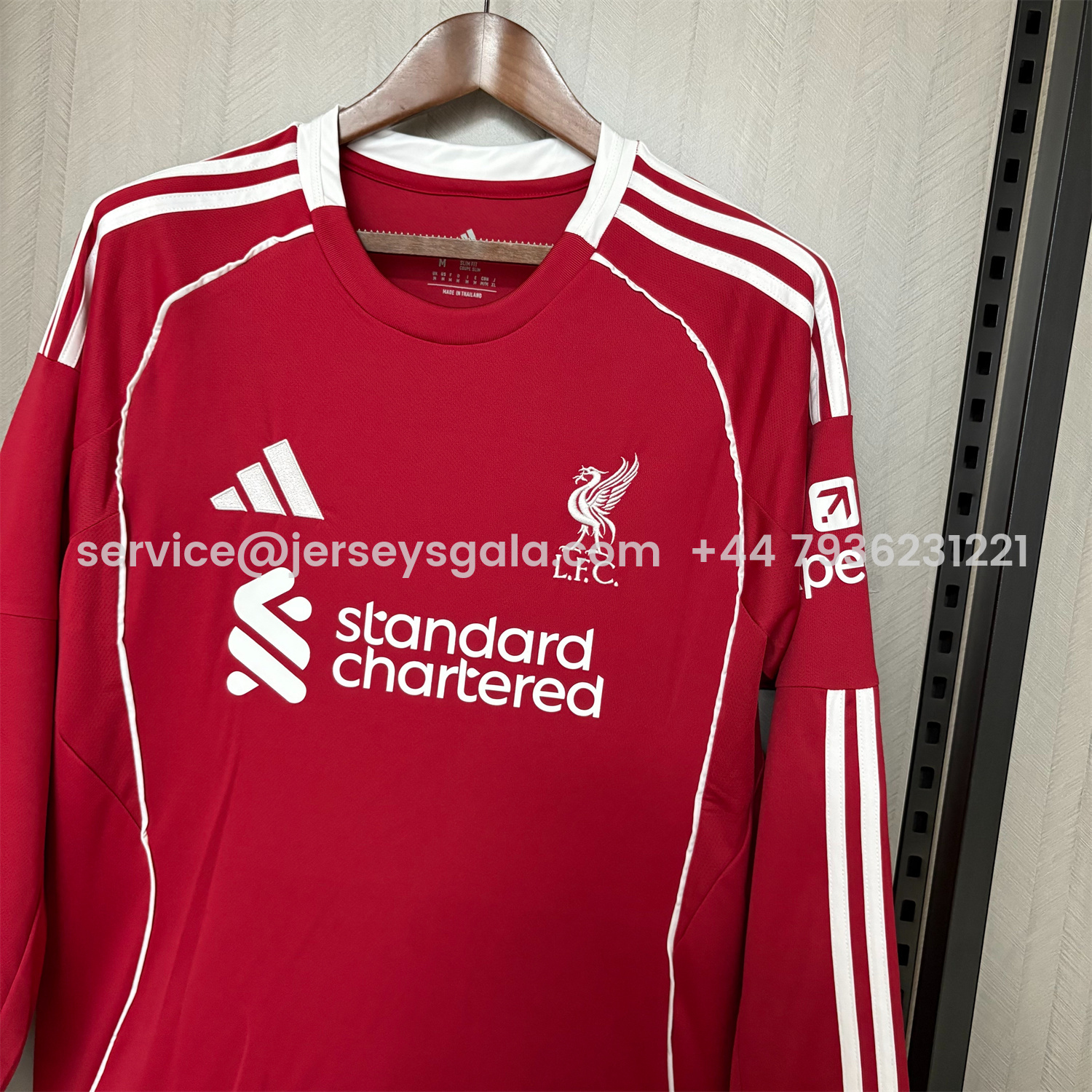 JerseysGala.com | Liver.pool 25-26 Home Long Sleeves Jersey - Fans Version -Customize Name, Number and Patch | Worldwide Shipping