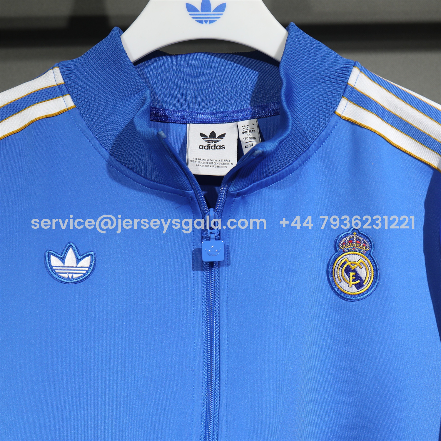 JerseysGala.com | Real Madrid 25-26 Pure Color Training Set - Blue Top and Blue Pants -Customize Name, Number and Patch | Worldwide Shipping