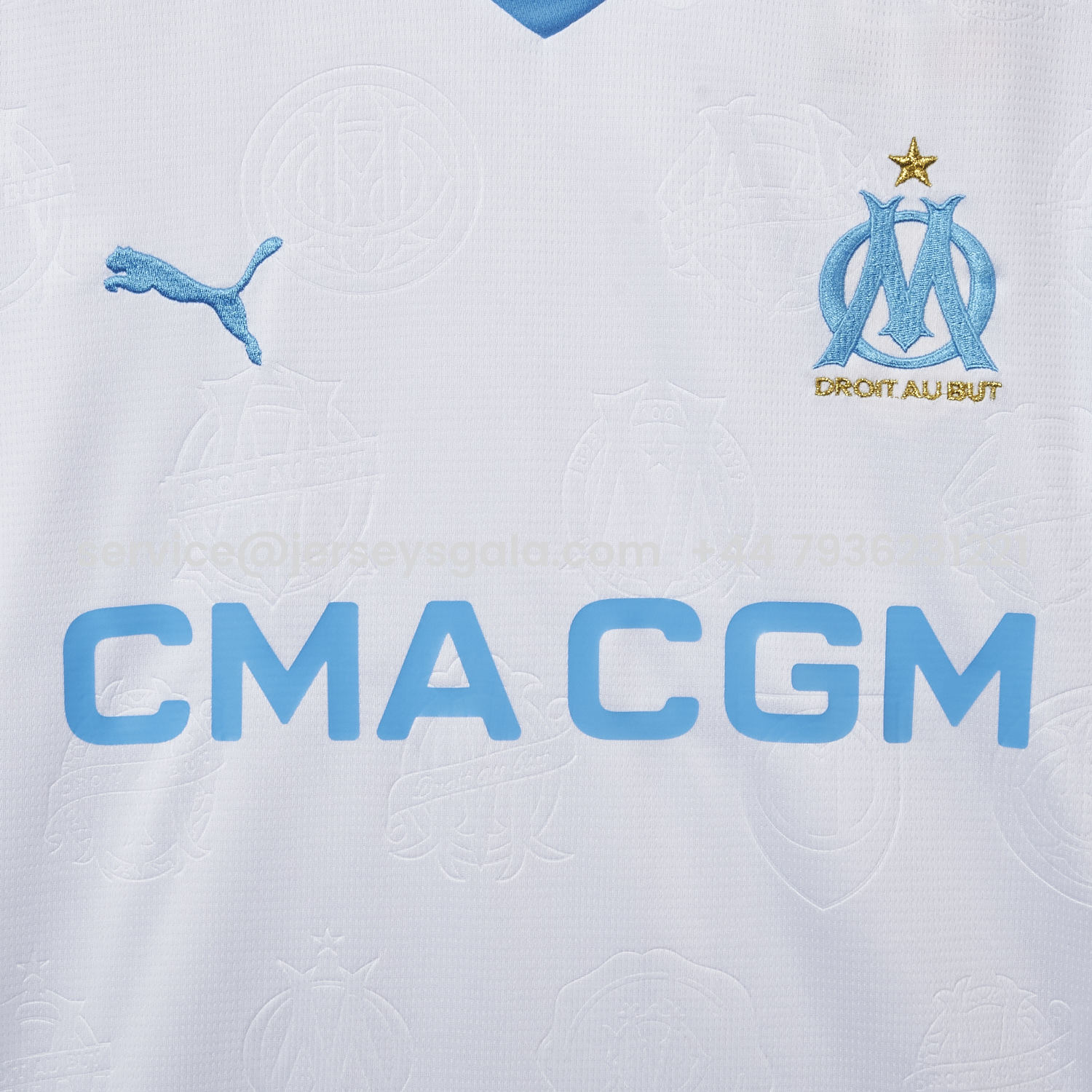 JerseysGala.com | Marseille 25-26 Home Jersey - Fans Version -Customize Name, Number and Patch | Worldwide Shipping