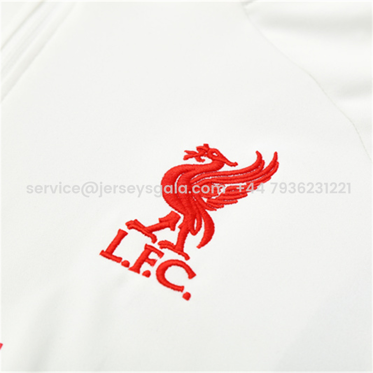 JerseysGala.com | Liver.pool 25-26 Kids Long Sleeve Training Set - White Top & Black Pants -Customize Name, Number and Patch | Worldwide Shipping