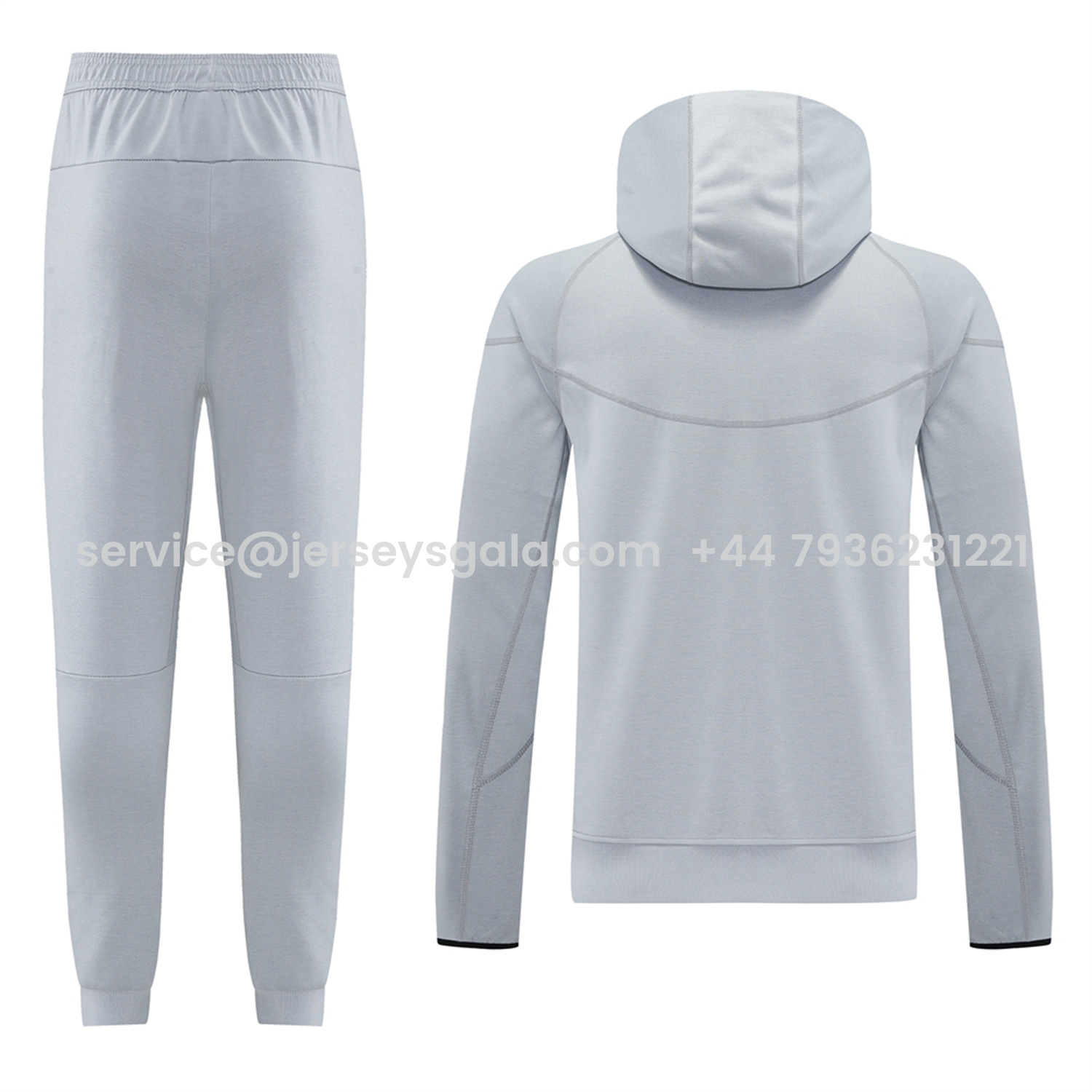 JerseysGala.com | Barcelona 25-26 Hooded Jacket Training Tracksuit - Grey Jackets & Pants -Customize Name, Number and Patch | Worldwide Shipping