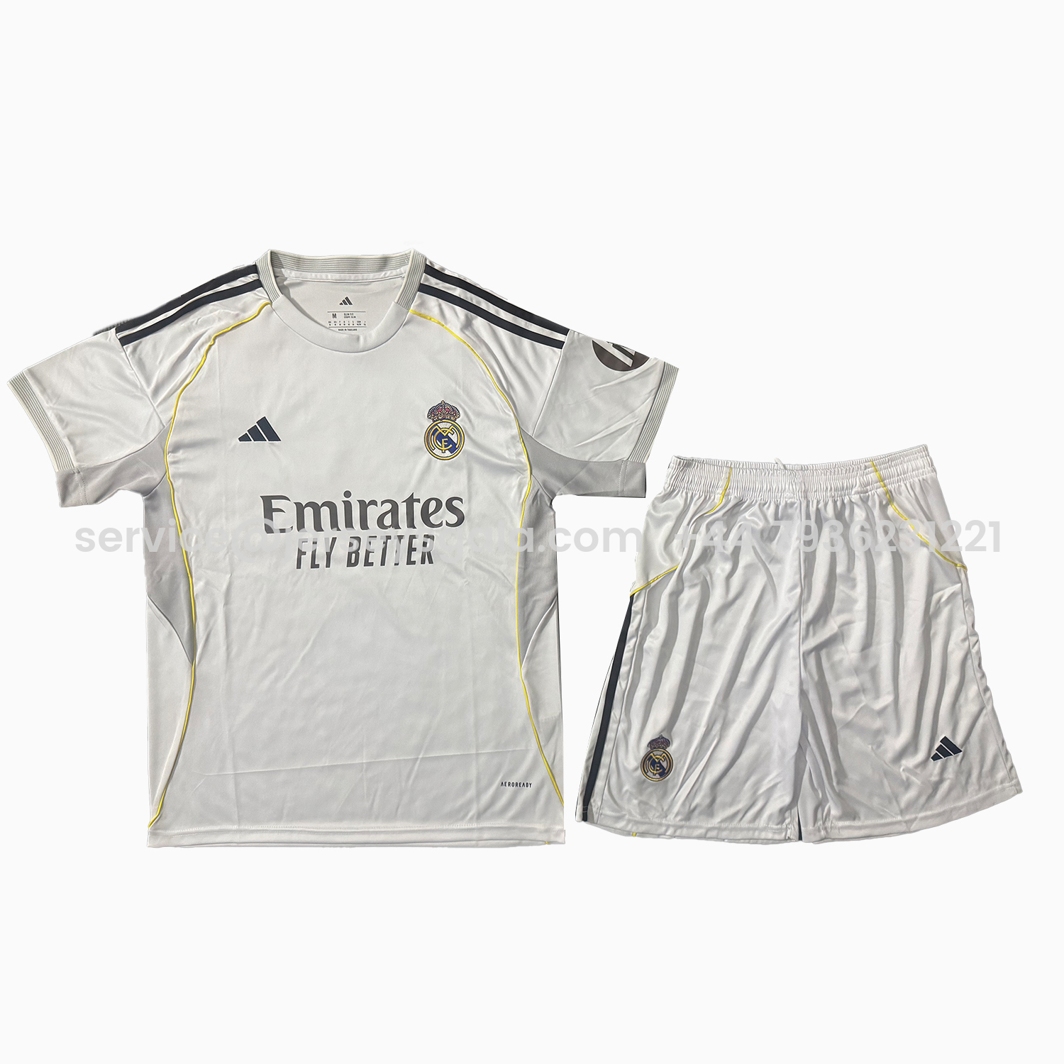 JerseysGala.com | Real Madrid 25-26 Home Men's Adult Jersey Set - Fans Version -Customize Name, Number and Patch | Worldwide Shipping