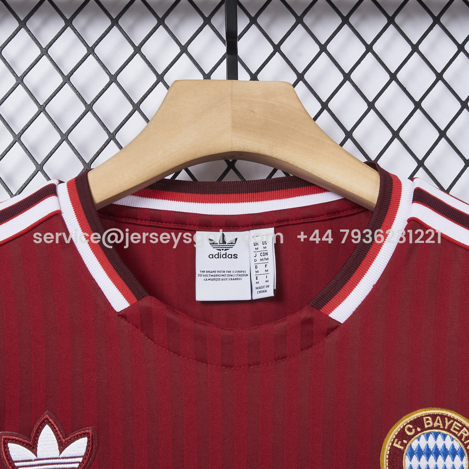 JerseysGala.com | Bayern Munich 25-26 Trefoil Wine Red Travel Jersey - Fans Version -Customize Name, Number and Patch | Worldwide Shipping