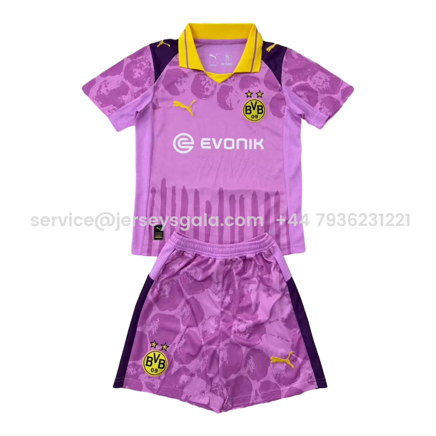 JerseysGala.com | Dortmund 2025 Club World Cup Goalkeeper Purple Kids Kit -Customize Name, Number and Patch | Worldwide Shipping