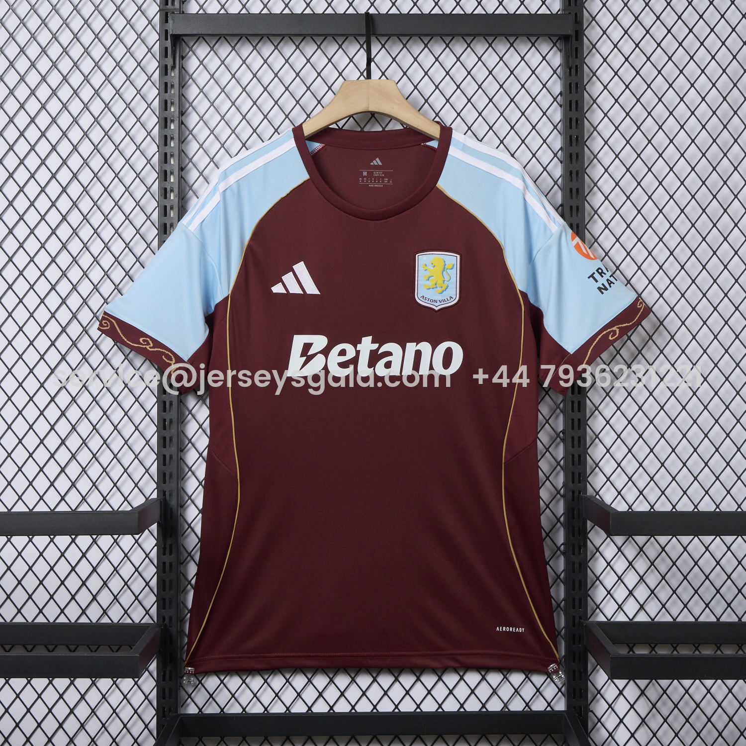 JerseysGala.com | Aston Villa 25-26 Home Jersey - Fans Version -Customize Name, Number and Patch | Worldwide Shipping