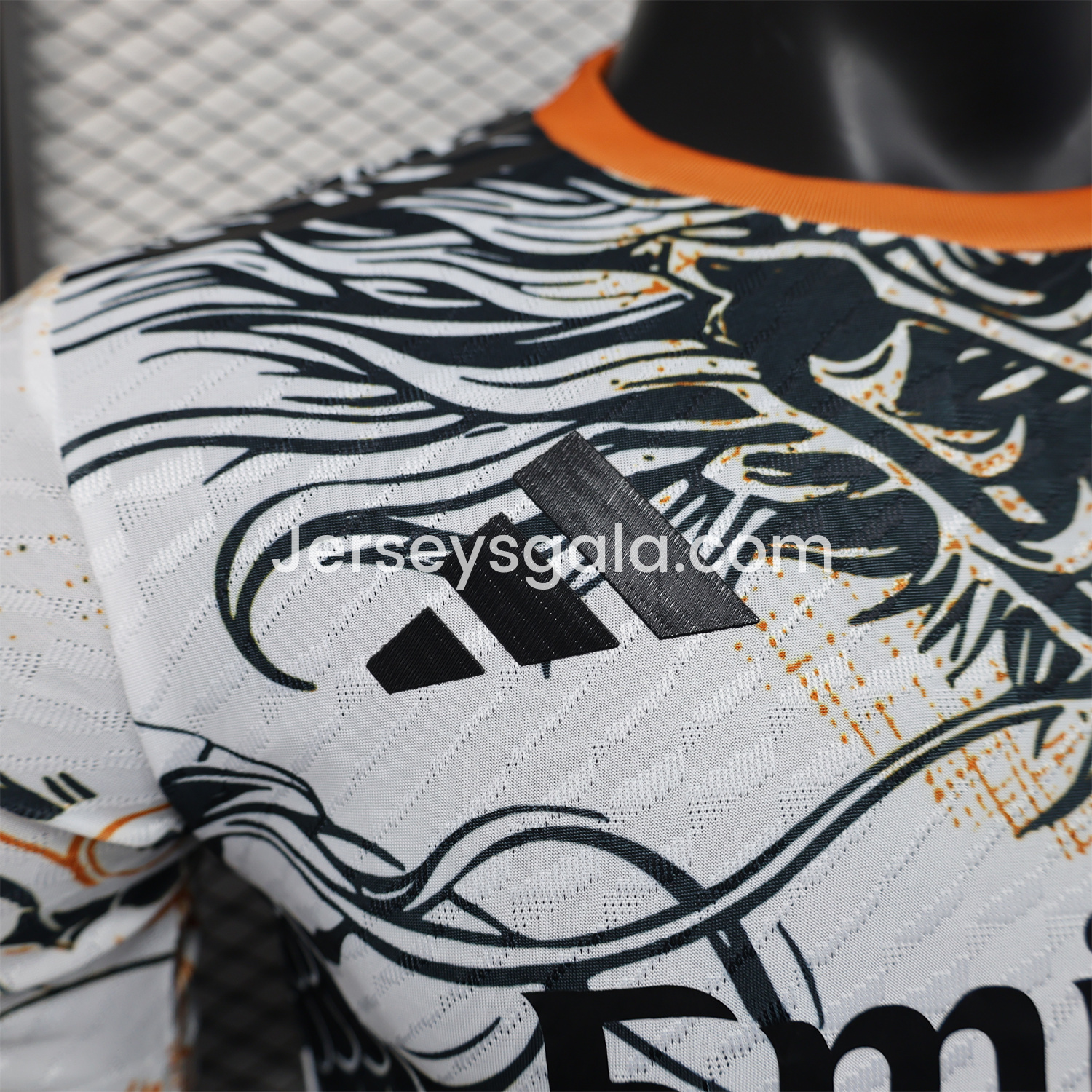JerseysGala.com | Real Madrid 24-25 Black & Orange Loong White Jersey - Player Version -Customize Name, Number and Patch | Worldwide Shipping
