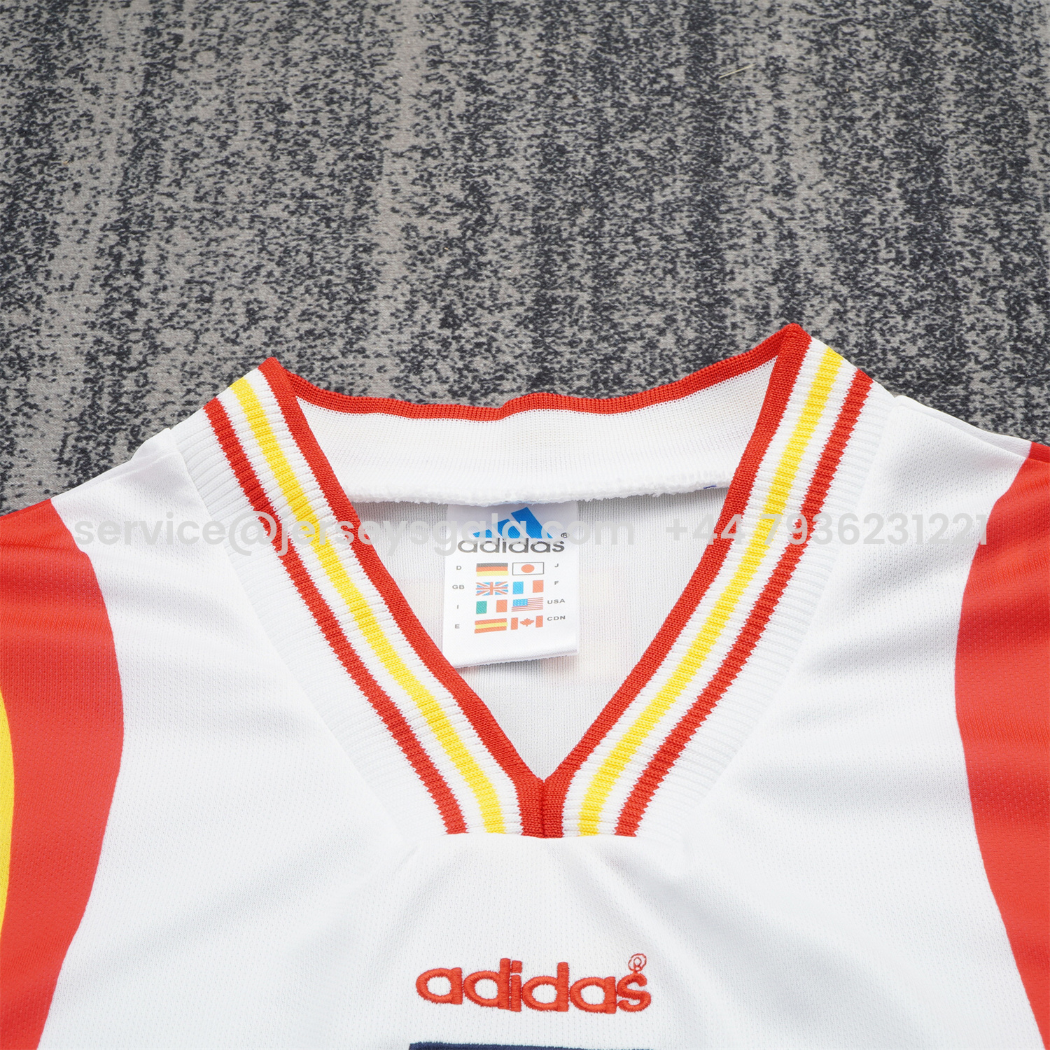 JerseysGala.com | Retro Spain 1996 Away White Kids Kit -Customize Name, Number and Patch | Worldwide Shipping