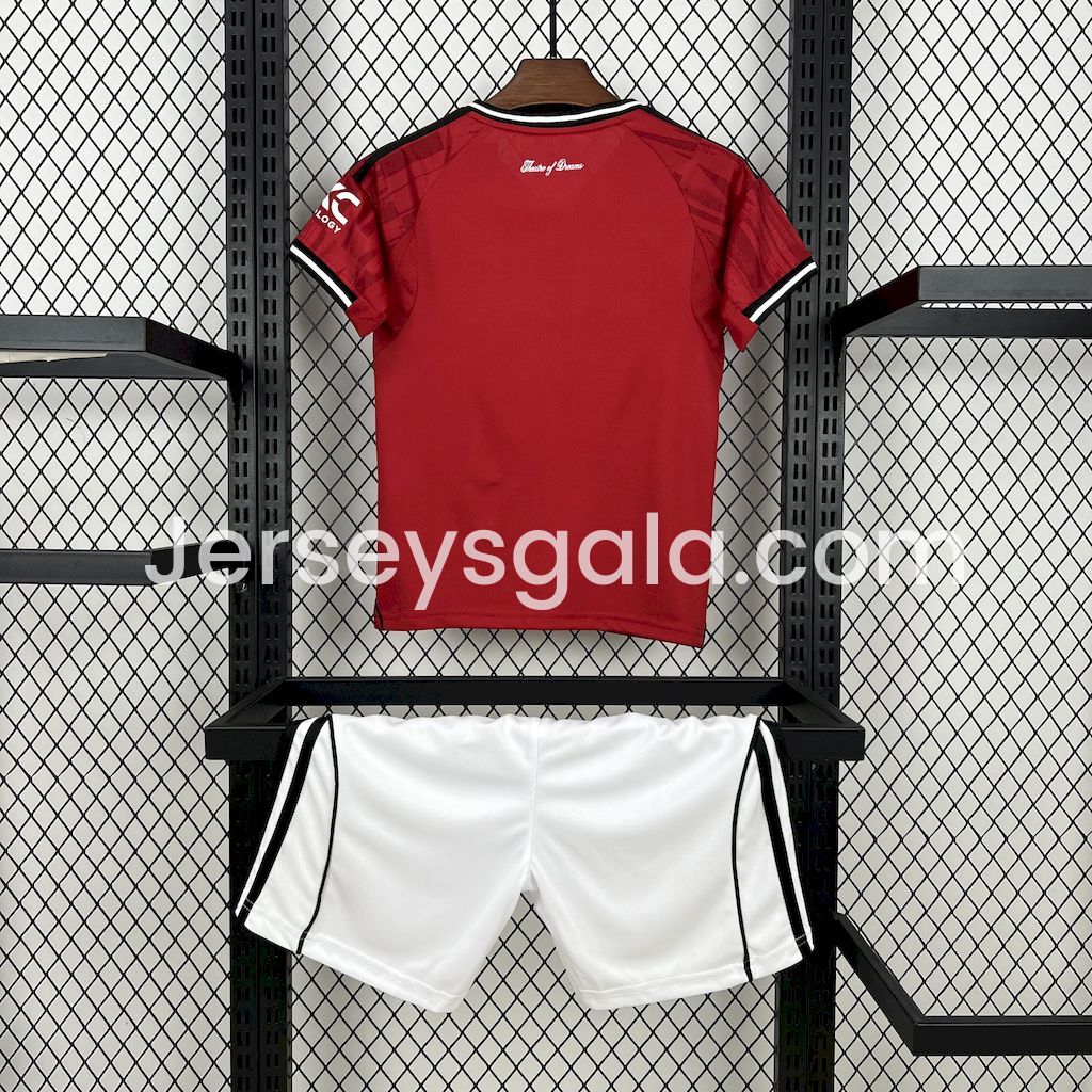 JerseysGala.com | Manchester United 25-26 Home Kids Kit -Customize Name, Number and Patch | Worldwide Shipping