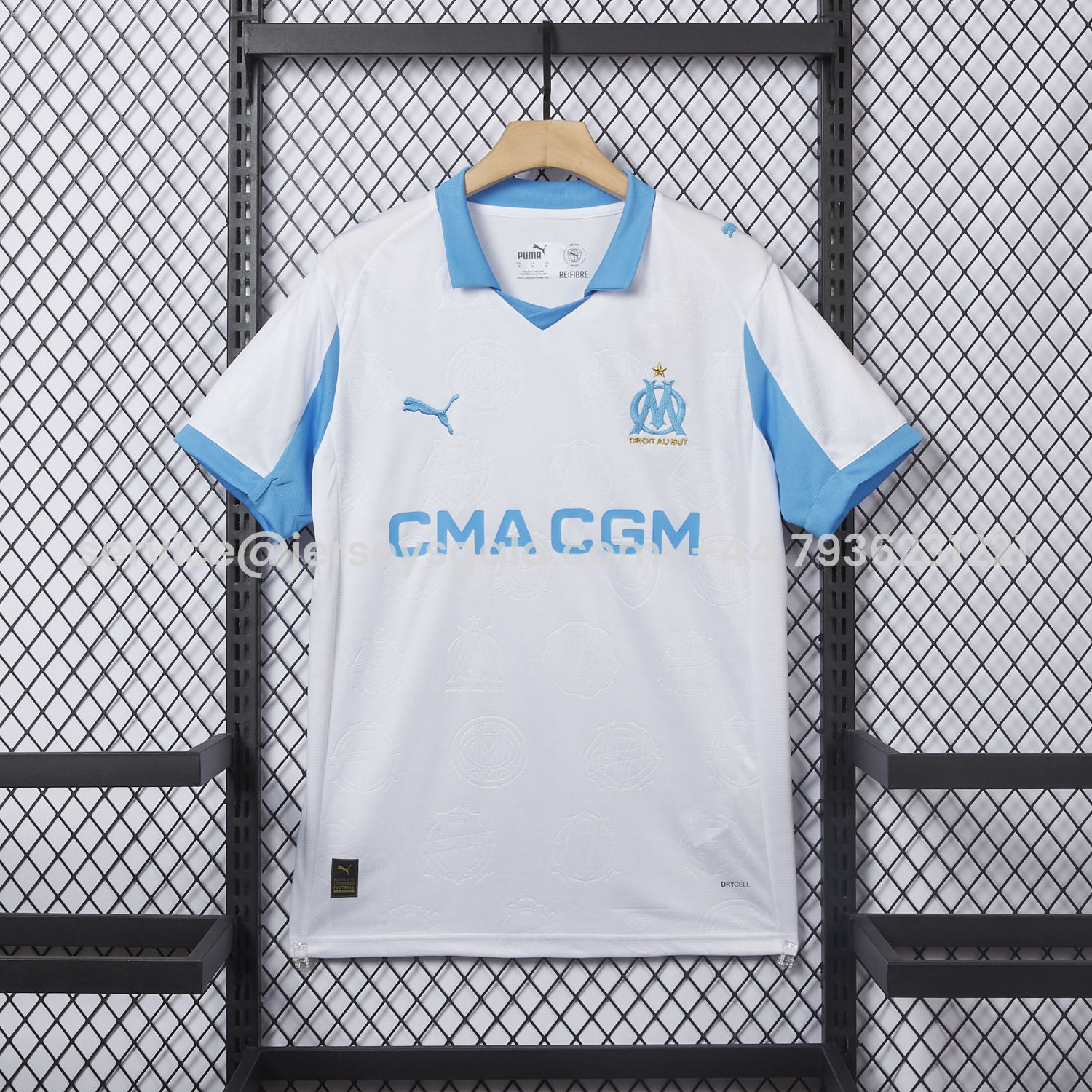 JerseysGala.com | Marseille 25-26 Home Jersey - Fans Version -Customize Name, Number and Patch | Worldwide Shipping