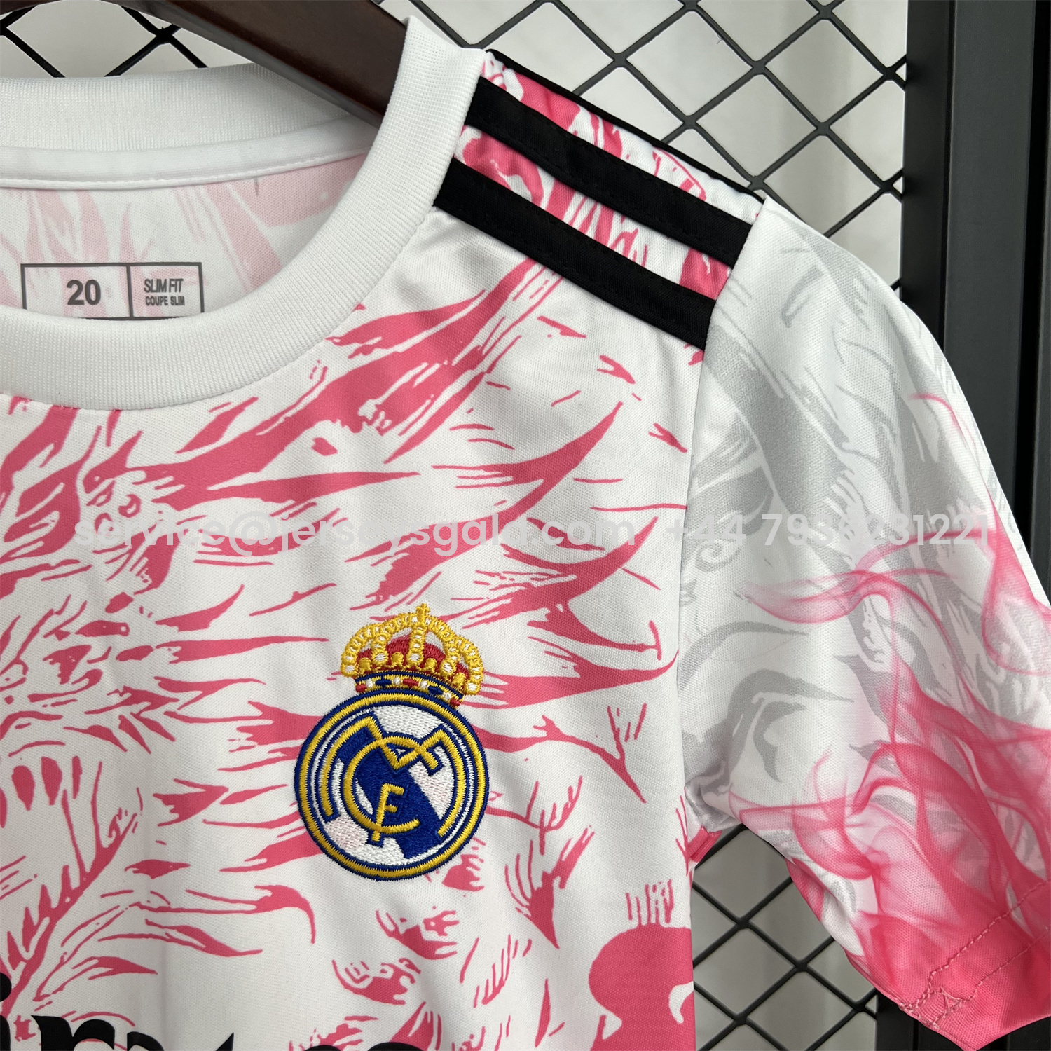 JerseysGala.com | Real Madrid 25-26 Dragon Pink And Black Special Kids Kit -Customize Name, Number and Patch | Worldwide Shipping