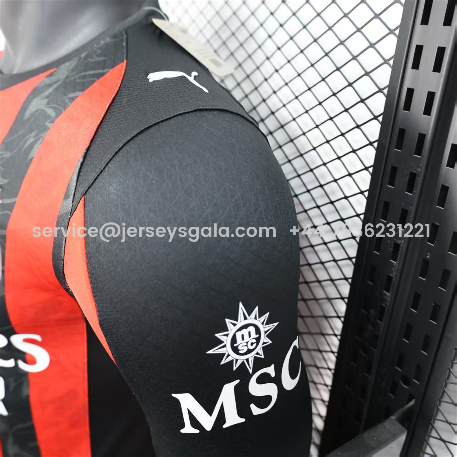 JerseysGala.com | AC Milan 25-26 Home Long Sleeves Jersey - Player Version -Customize Name, Number and Patch | Worldwide Shipping