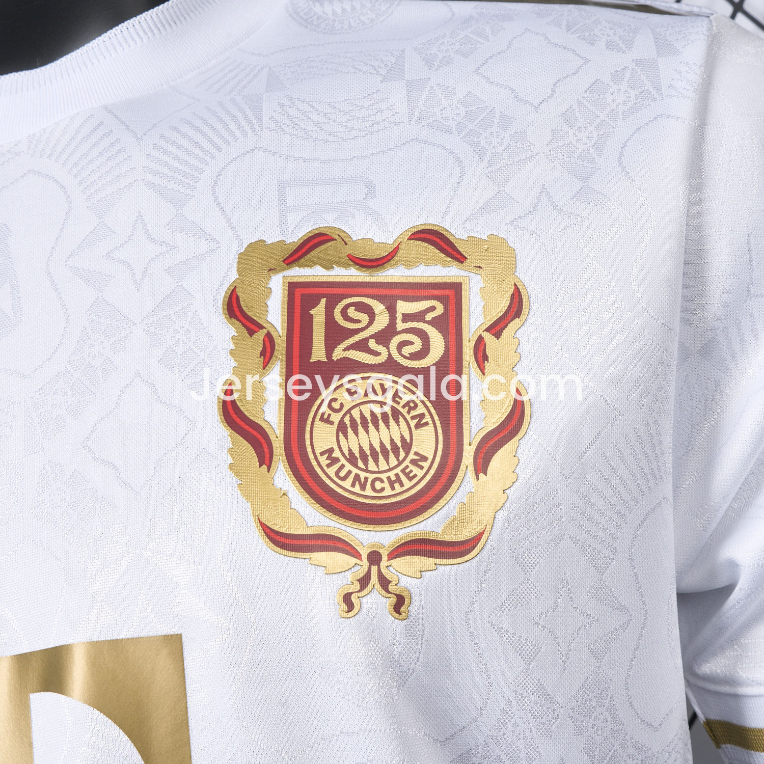 JerseysGala.com | Bayern Munich 2025 White 125th Anniversary Jersey - Player Version -Customize Name, Number and Patch | Worldwide Shipping