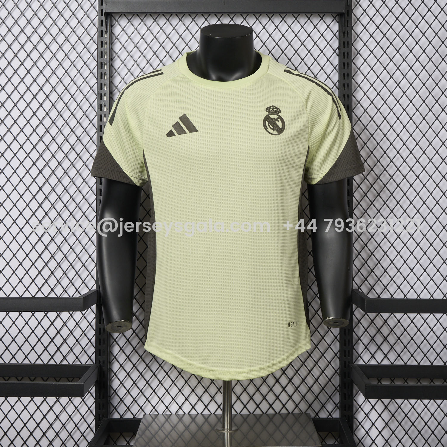 JerseysGala.com | Real Madrid 25-26 Light Green Training Jersey - Player Version -Customize Name, Number and Patch | Worldwide Shipping