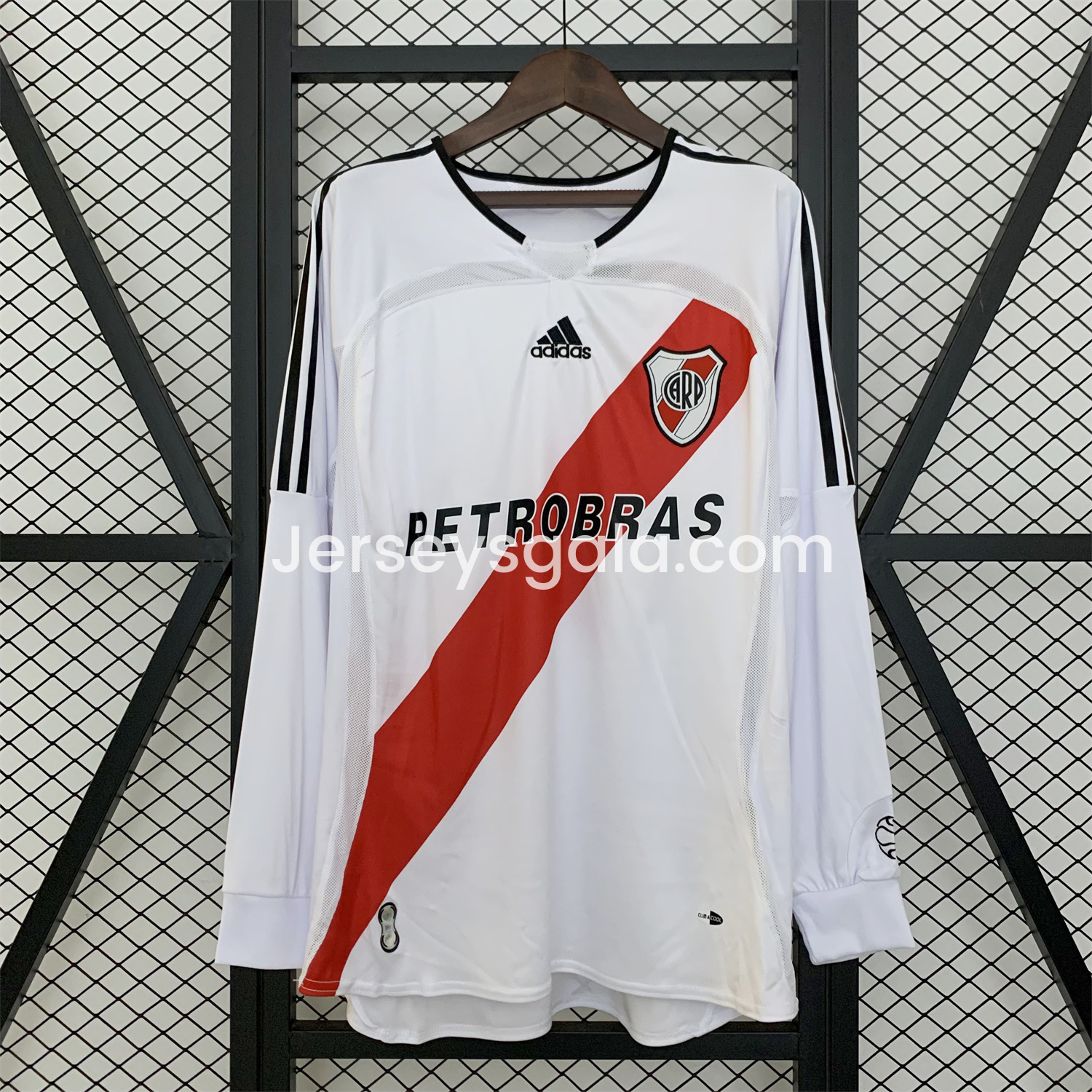 JerseysGala.com | Retro River Plate 2006-07 Home Long Sleeves Jersey -Customize Name, Number and Patch | Worldwide Shipping