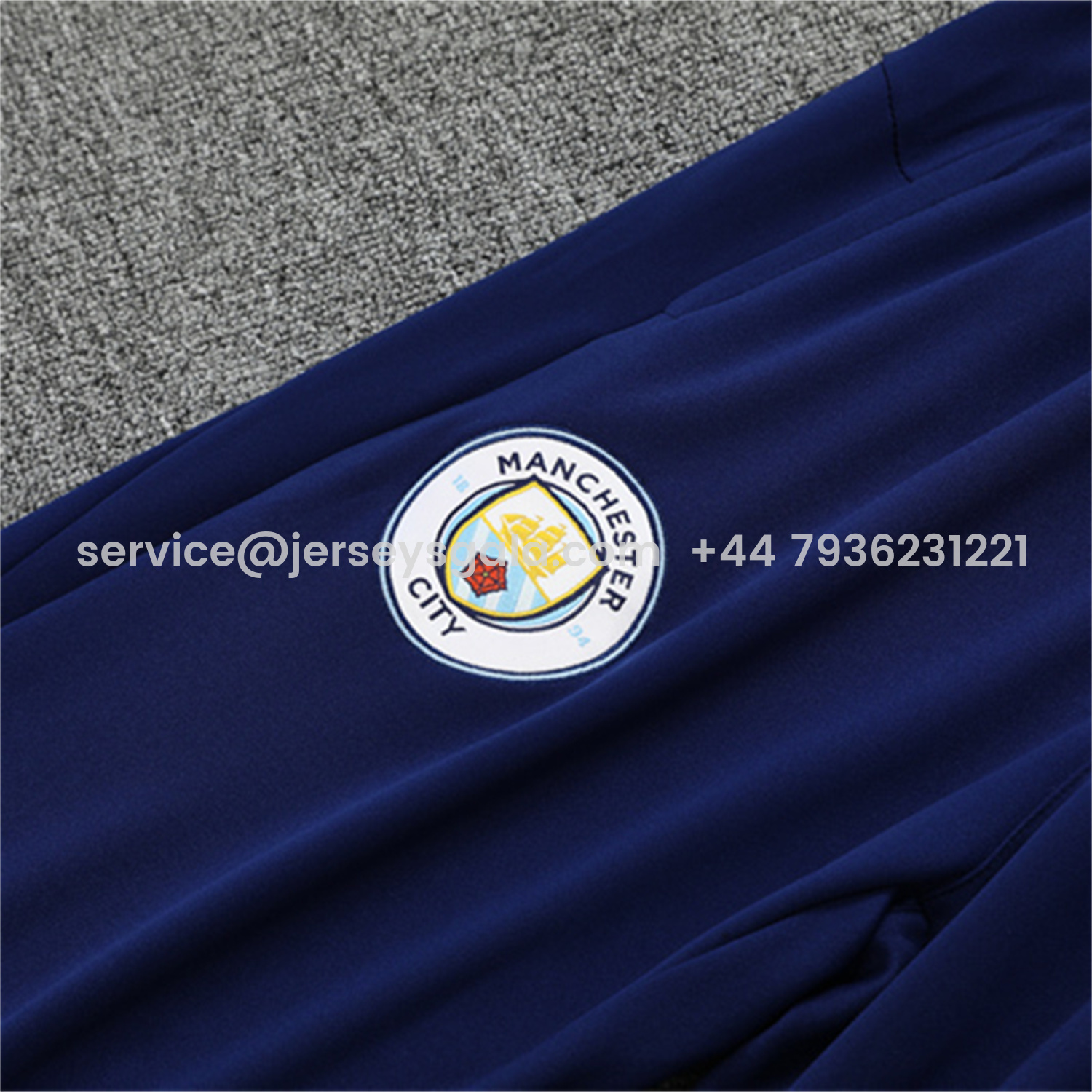 JerseysGala.com | Manchester City 25-26 Kids Long Sleeve Training Set -Light Blue Top & Deep Blue Pants -Customize Name, Number and Patch | Worldwide Shipping
