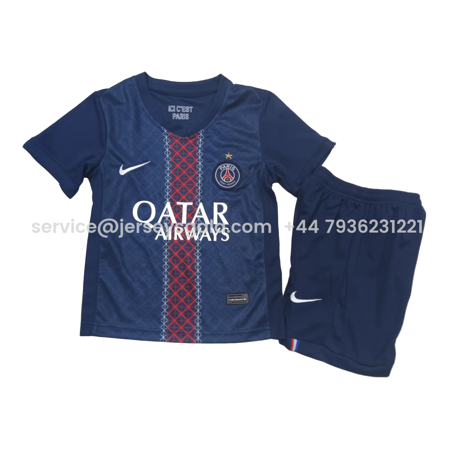 JerseysGala.com | Paris Saint-Germain PSG 25-26 Champions League Commemorative Edition Kids Kit -Customize Name, Number and Patch | Worldwide Shipping