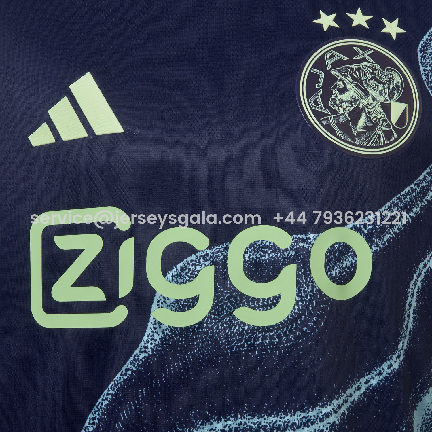 JerseysGala.com | Ajax 25-26 Away Deep Blue Jersey - Player Version -Customize Name, Number and Patch | Worldwide Shipping