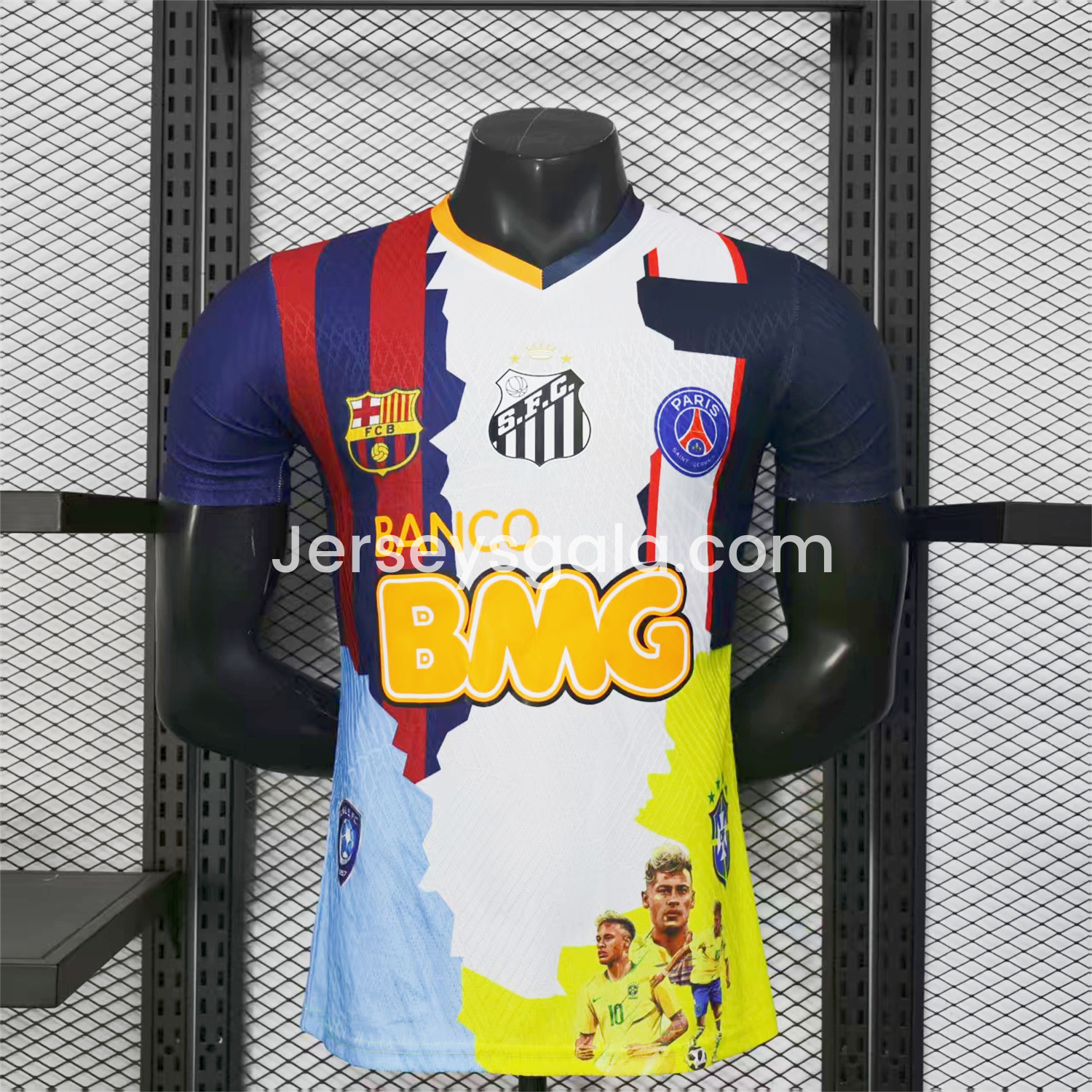 JerseysGala.com | Neymar Career Commemorative Jersey - Player Version - Barcelona Brazil Paris Saint-Germain PSG Santos Al Hilal SFC -Customize Name, Number and Patch | Worldwide Shipping