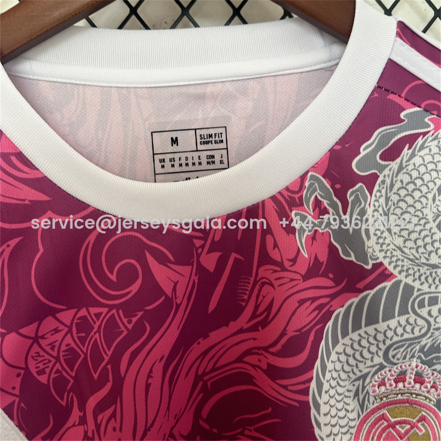 JerseysGala.com | Real Madrid 25-26 White Dragon Pink Special Jersey - Fans Version -Customize Name, Number and Patch | Worldwide Shipping