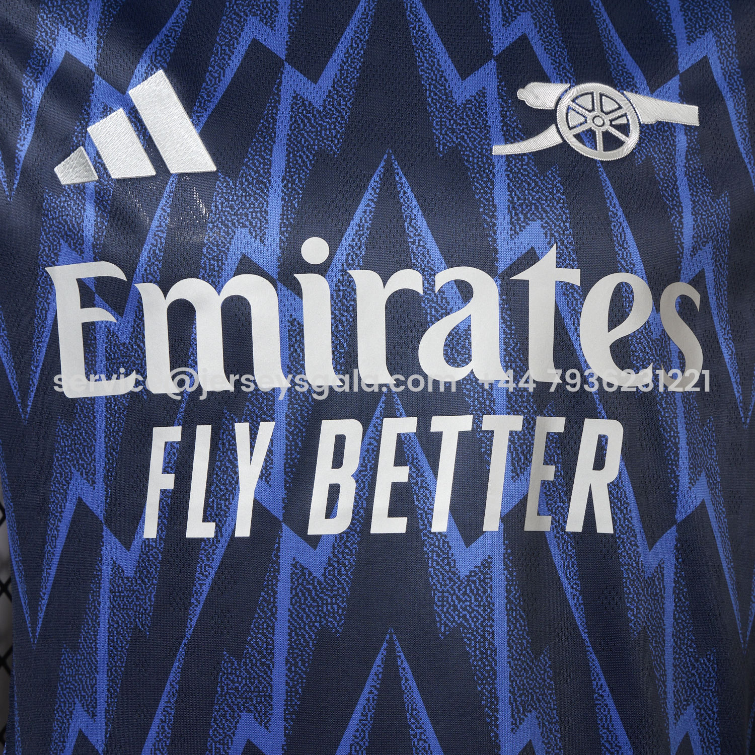 JerseysGala.com | Arsenal 25-26 Away Blue Jersey - Player Version -Customize Name, Number and Patch | Worldwide Shipping