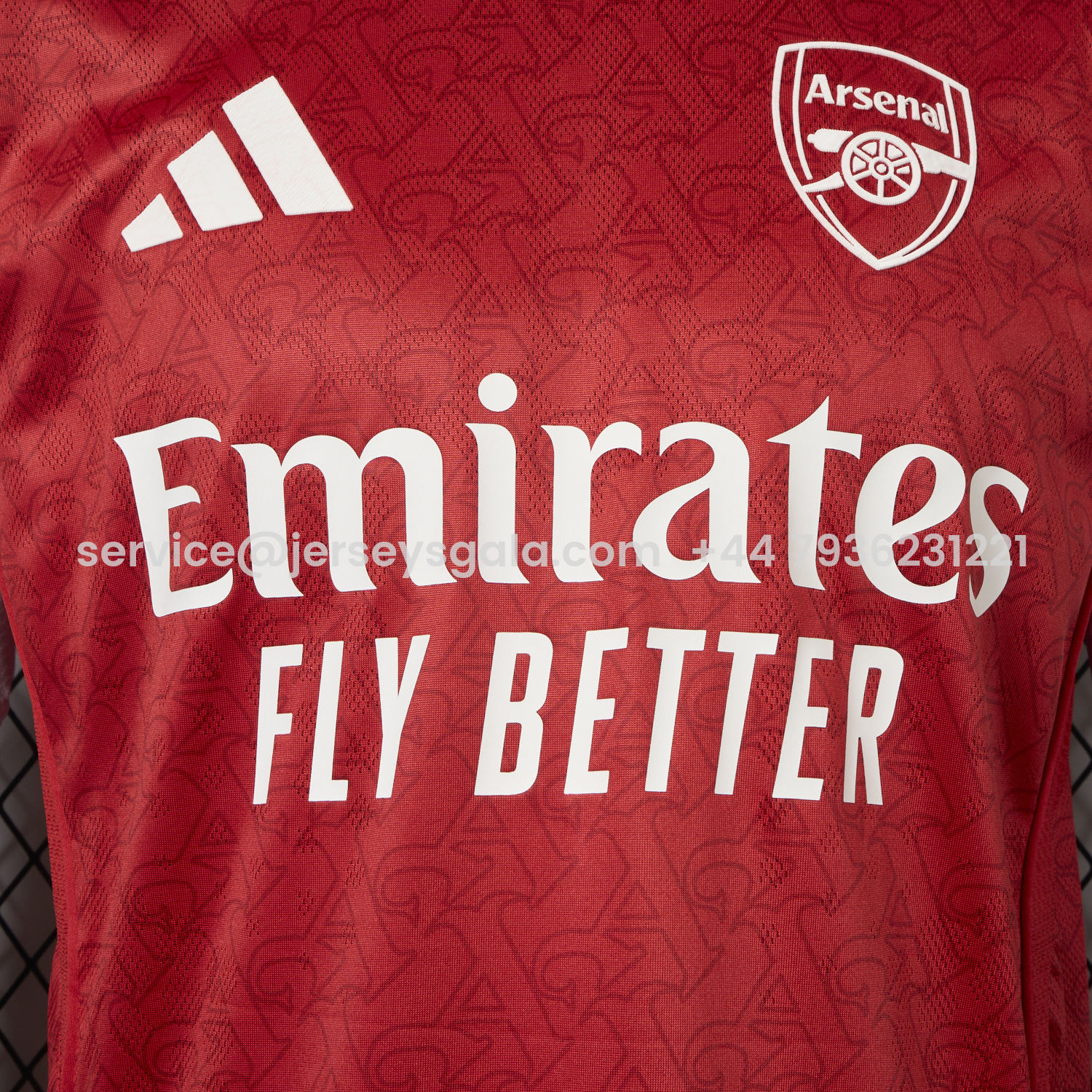 JerseysGala.com | Arsenal 25-26 Home Jersey (Letter A Pattern) - Player Version -Customize Name, Number and Patch | Worldwide Shipping