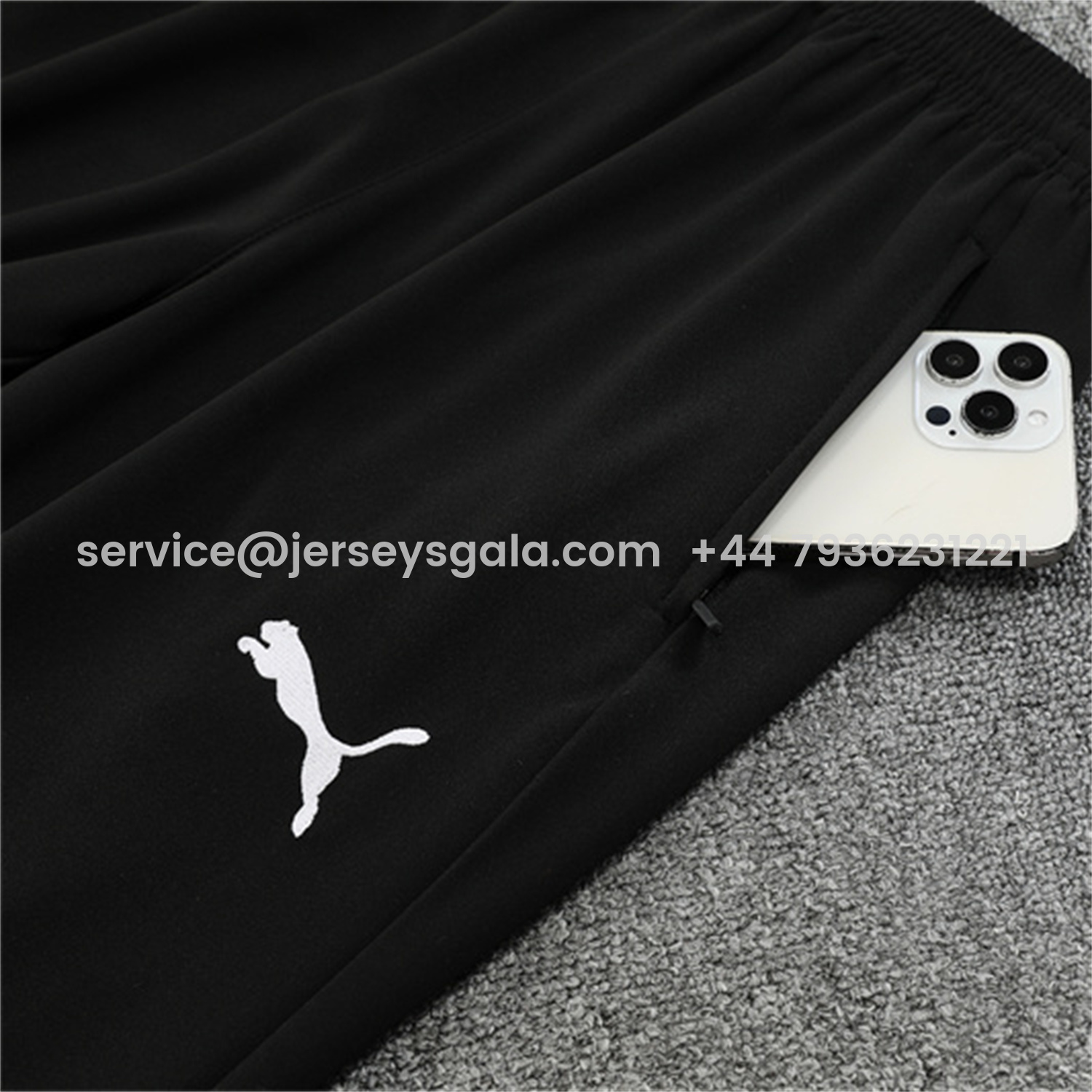 JerseysGala.com | Manchester City 25-26 Kids Long Sleeve Training Set - Black Top & Black Pants -Customize Name, Number and Patch | Worldwide Shipping