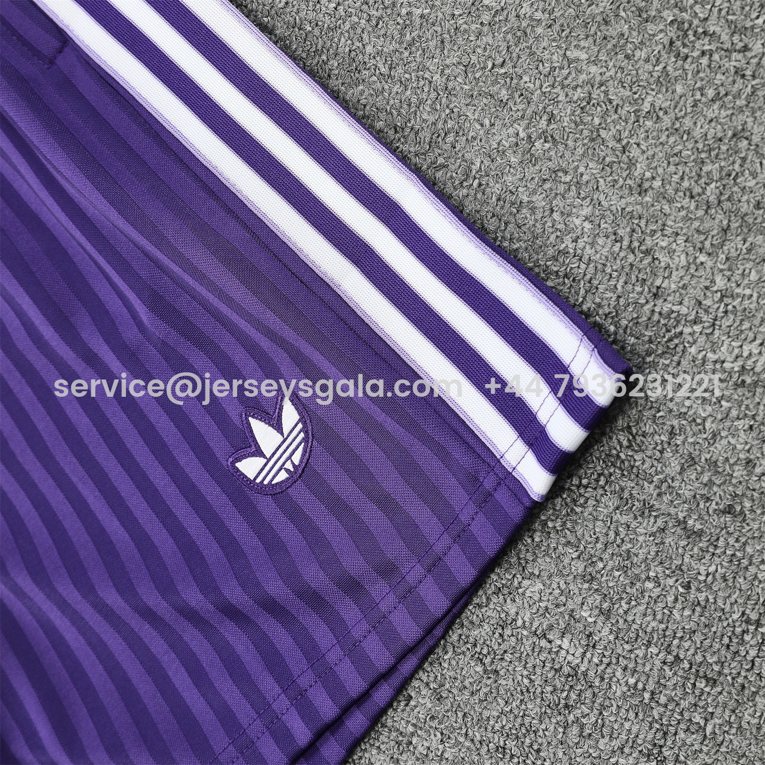 JerseysGala.com | Real Madrid 25-26 Vest Training Set - Pure White Vest & Purple Shorts -Customize Name, Number and Patch | Worldwide Shipping