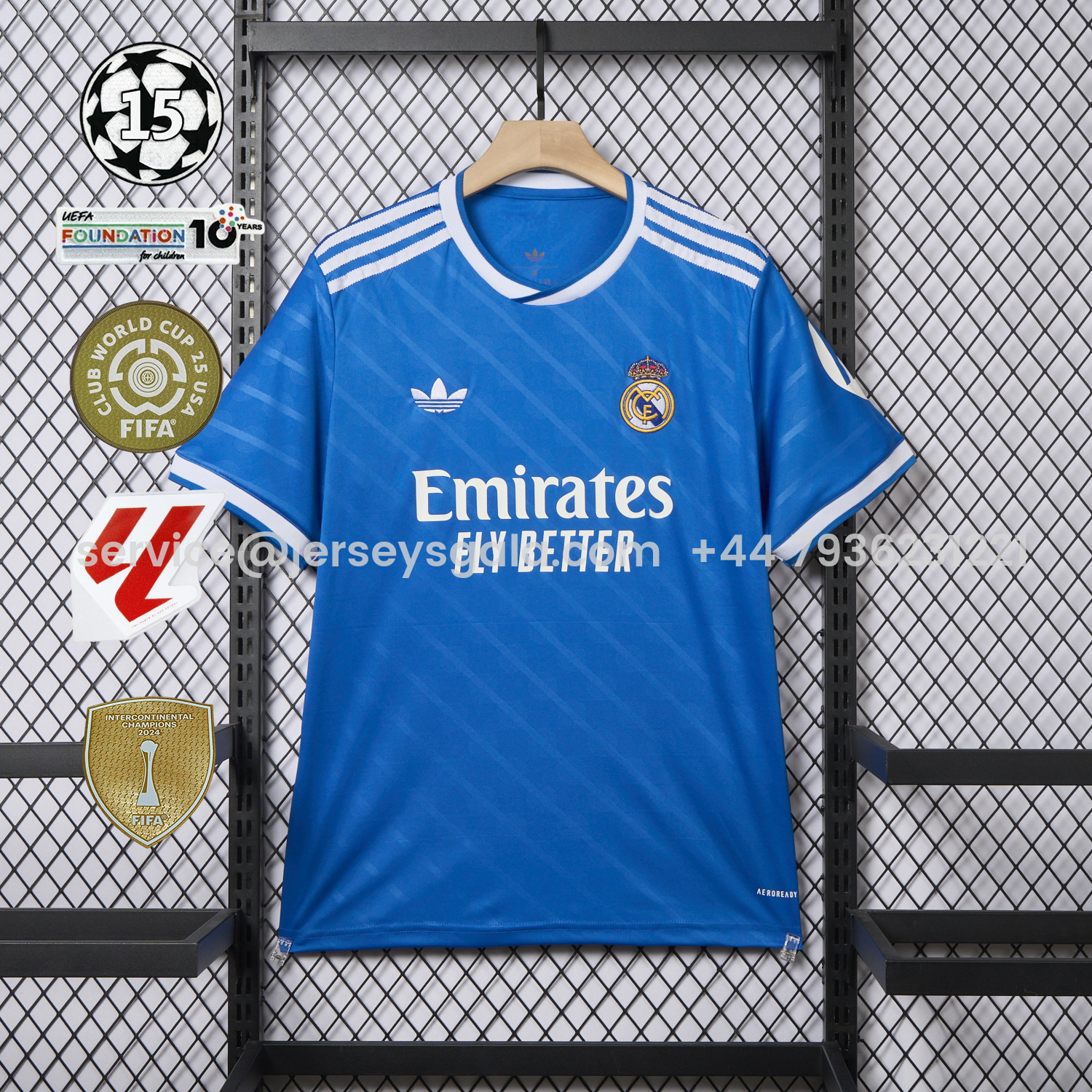 JerseysGala.com | Real Madrid 25-26 Third Blue Jersey - Fans Version -Customize Name, Number and Patch | Worldwide Shipping