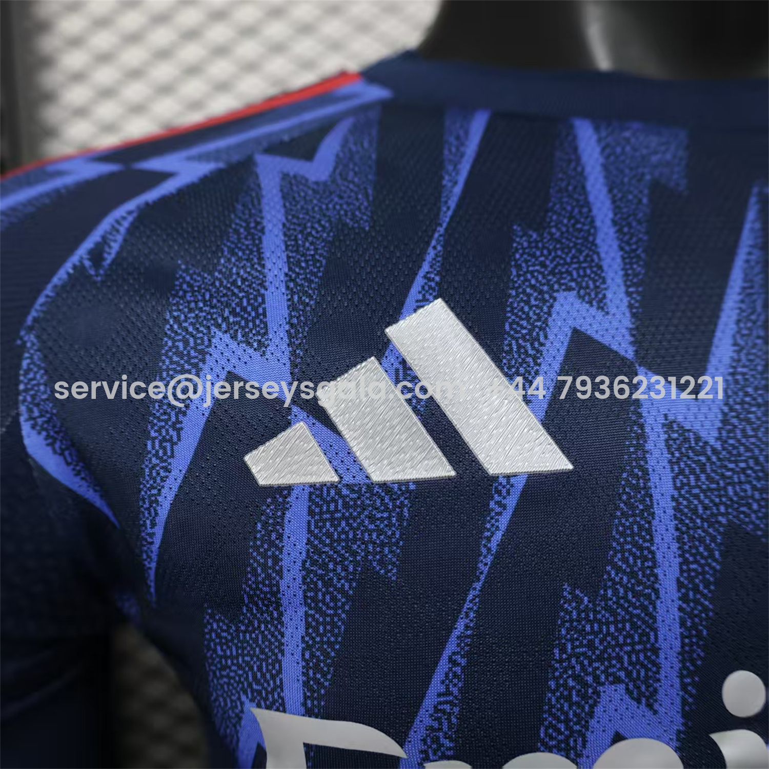 JerseysGala.com | Arsenal 25-26 Away Long Blue Jersey - Player Version -Customize Name, Number and Patch | Worldwide Shipping