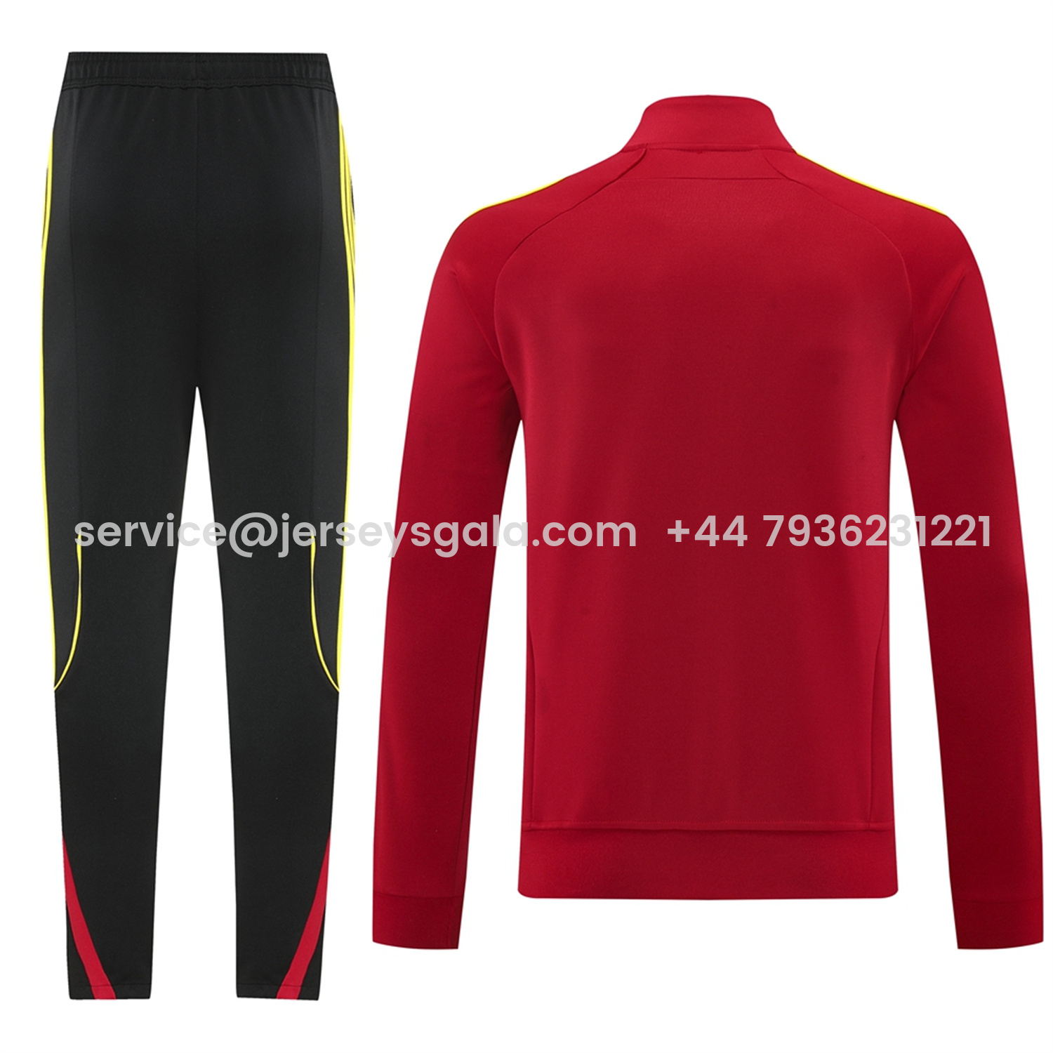 JerseysGala.com | Arsenal 25-26 Jacket Training Tracksuit - Red Jackets & Black Pants -Customize Name, Number and Patch | Worldwide Shipping
