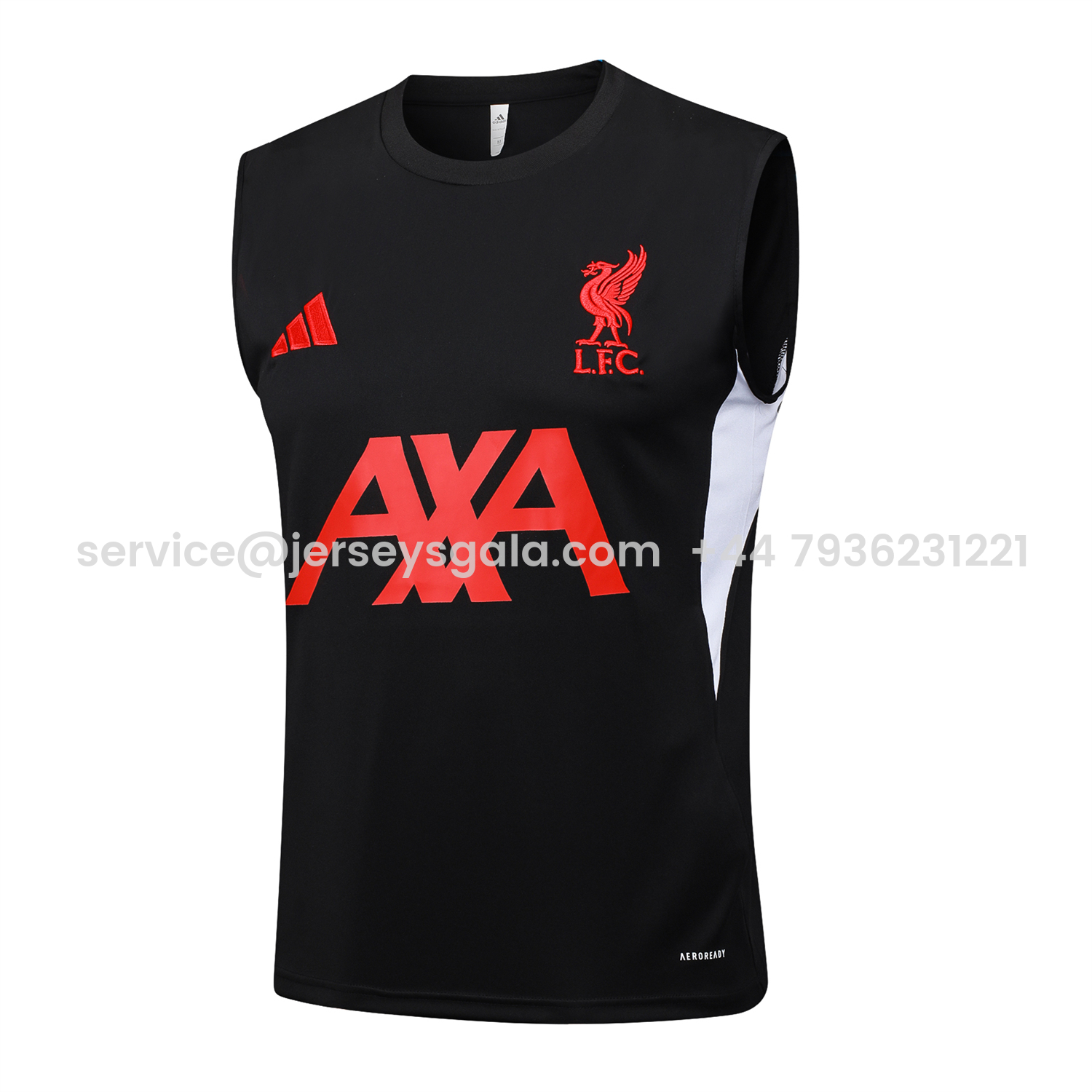 JerseysGala.com | Liver.pool 25-26 Vest Training Set - Black Vest & Black Shorts -Customize Name, Number and Patch | Worldwide Shipping
