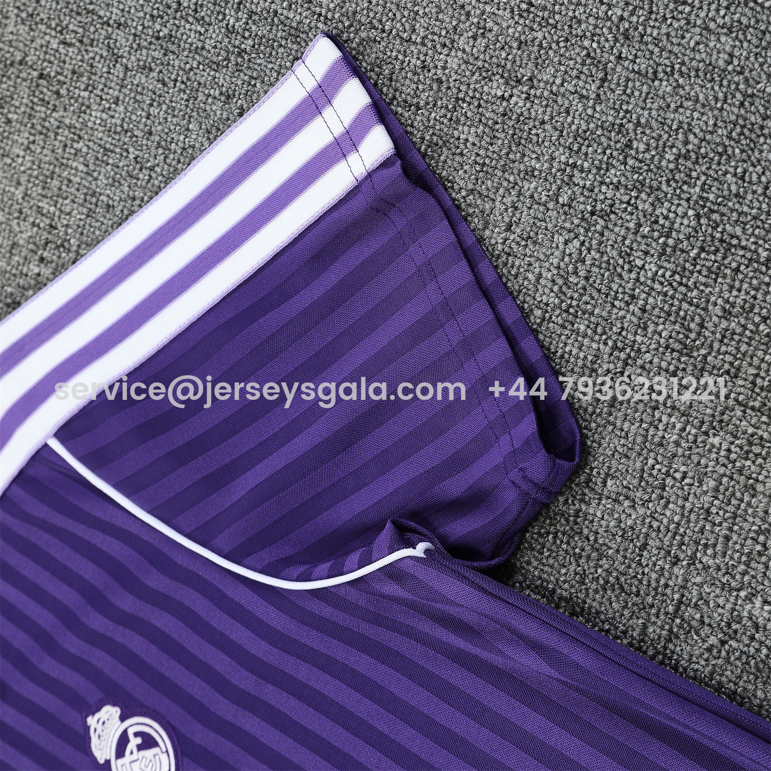 JerseysGala.com | Real Madrid 25-26 Short-Sleeve Training Set - Pure Purple Top & Purple Shorts -Customize Name, Number and Patch | Worldwide Shipping
