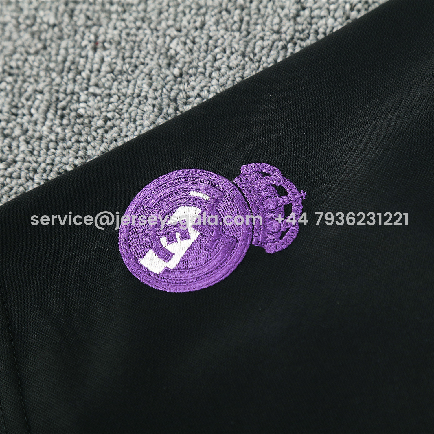 JerseysGala.com | Real Madrid 25-26 Vest Training Set - Blue Edge Black Vest & Black Shorts -Customize Name, Number and Patch | Worldwide Shipping
