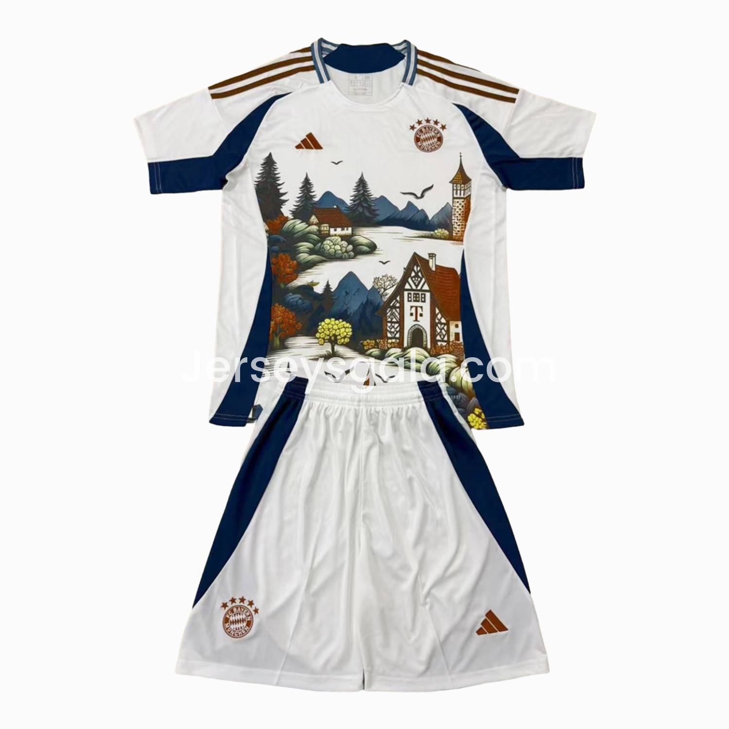 JerseysGala.com | Bayern Munich 24-25 White Concept Men's Adult Jersey Set - Fans Version -Customize Name, Number and Patch | Worldwide Shipping