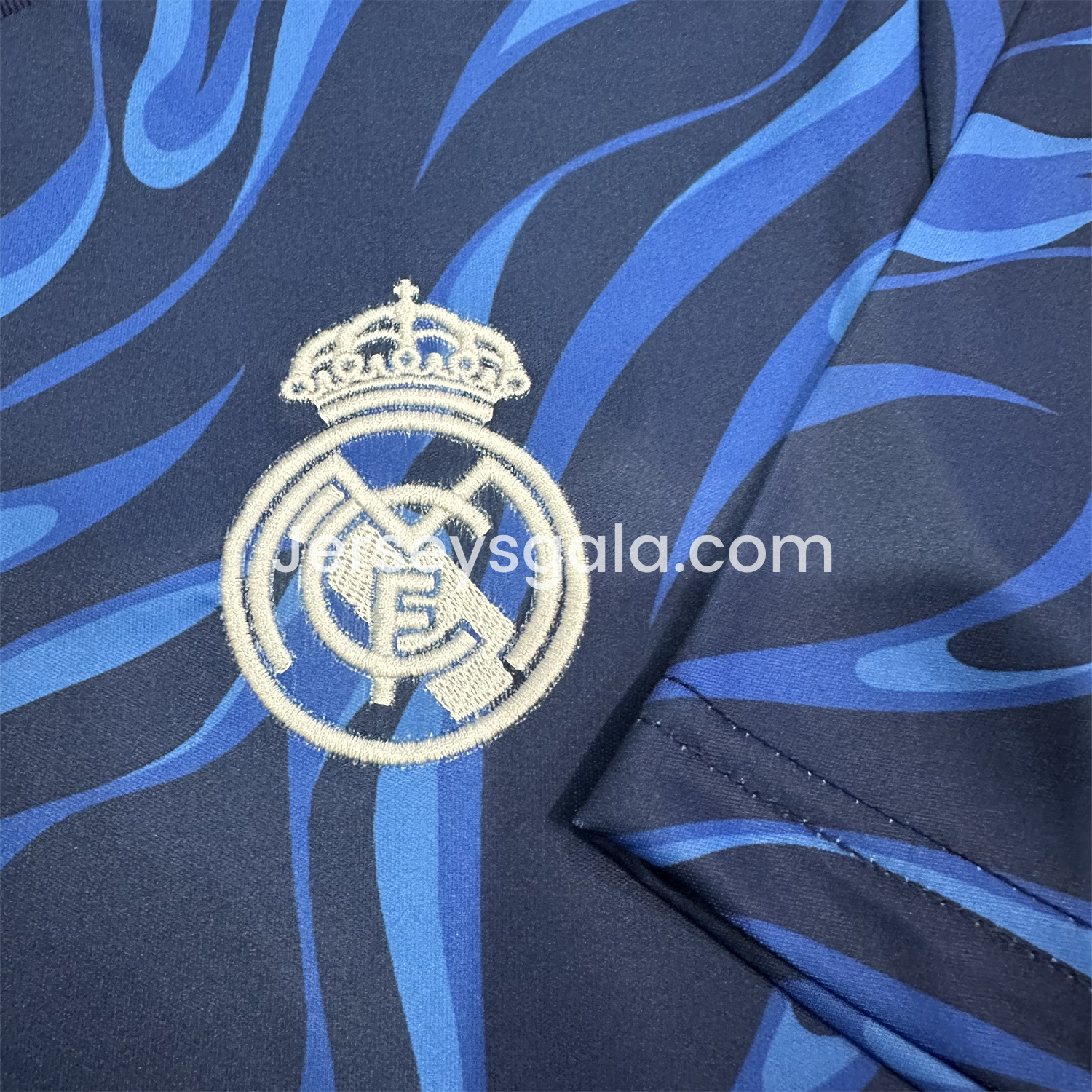 JerseysGala.com | Real Madrid 24-25 Blue Black Ripple Special Edition Jersey - Fans Version -Customize Name, Number and Patch | Worldwide Shipping