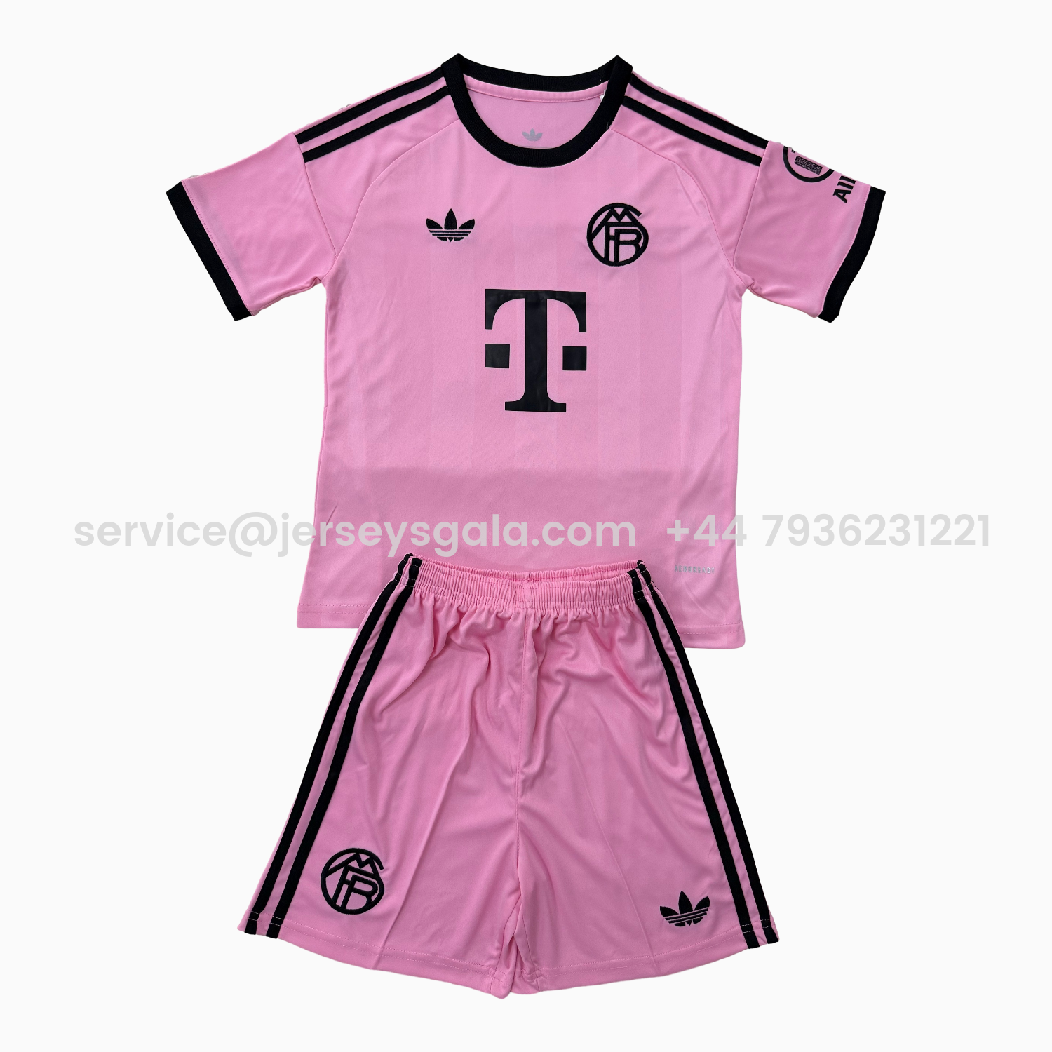 JerseysGala.com | Bayern Munich 25-26 Pink Goalkeeper Kids Kit -Customize Name, Number and Patch | Worldwide Shipping
