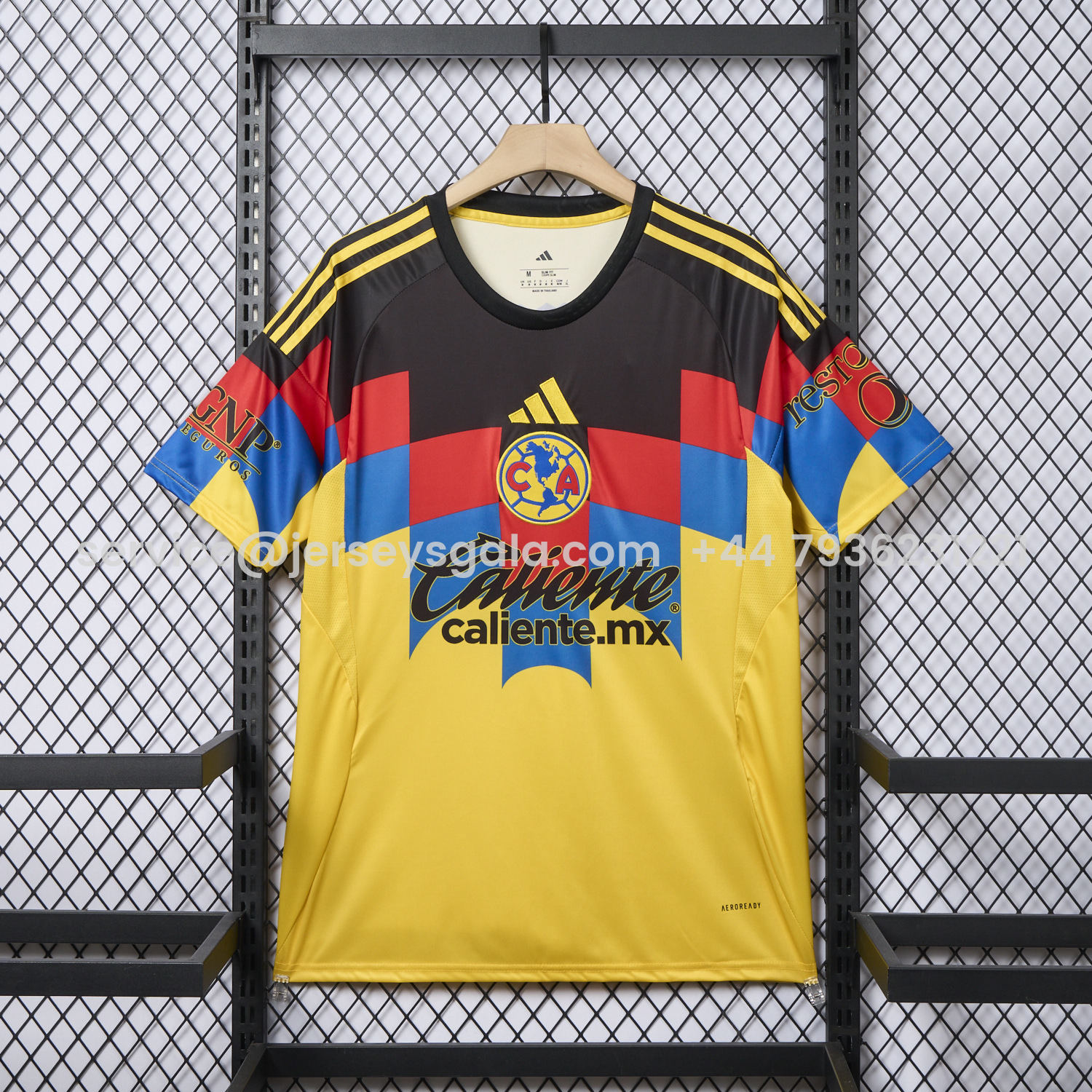 JerseysGala.com | Club América 25-26 Home Yellow Jersey - Fans Version -Customize Name, Number and Patch | Worldwide Shipping