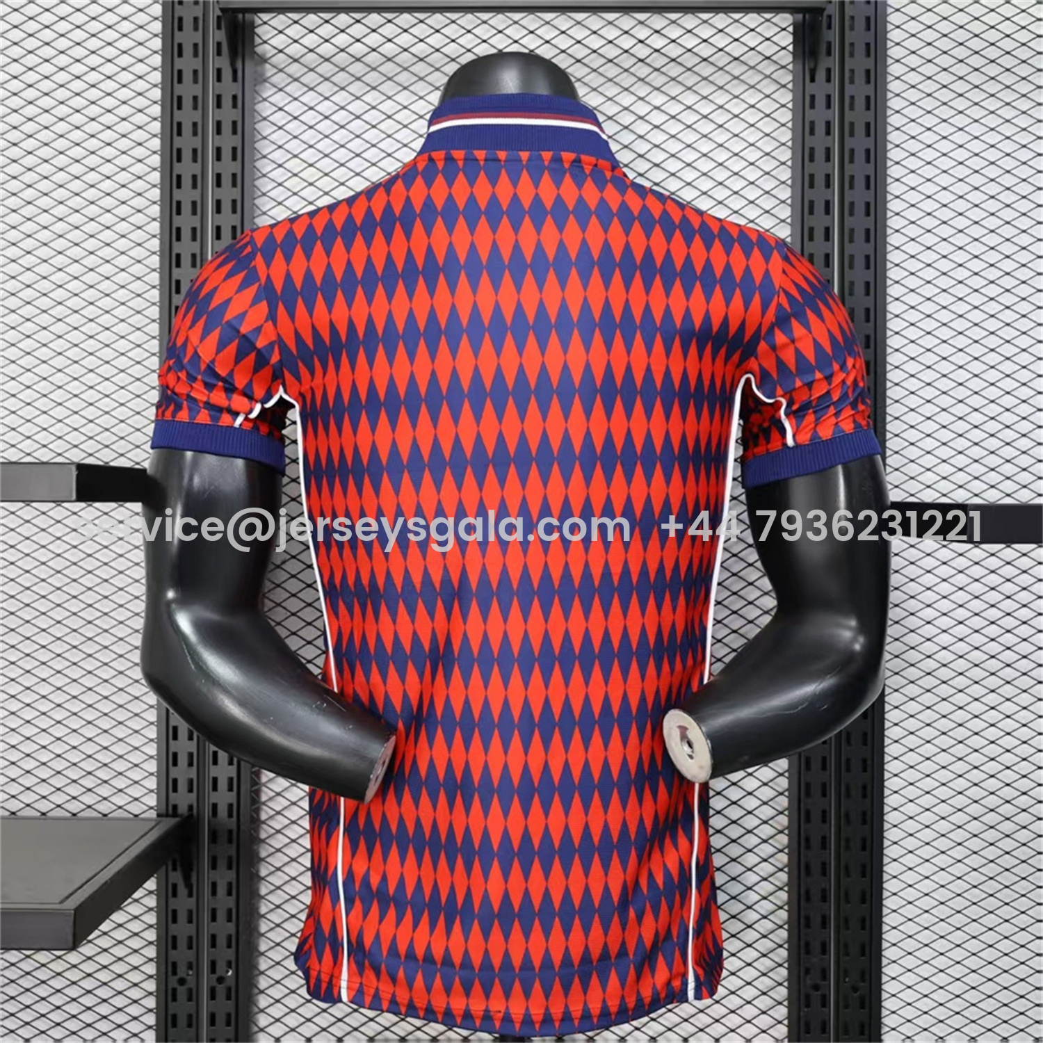 JerseysGala.com | Bayern Munich 25-26 Trefoil Retro Style Red And Deep Blue Jersey - Player Version -Customize Name, Number and Patch | Worldwide Shipping